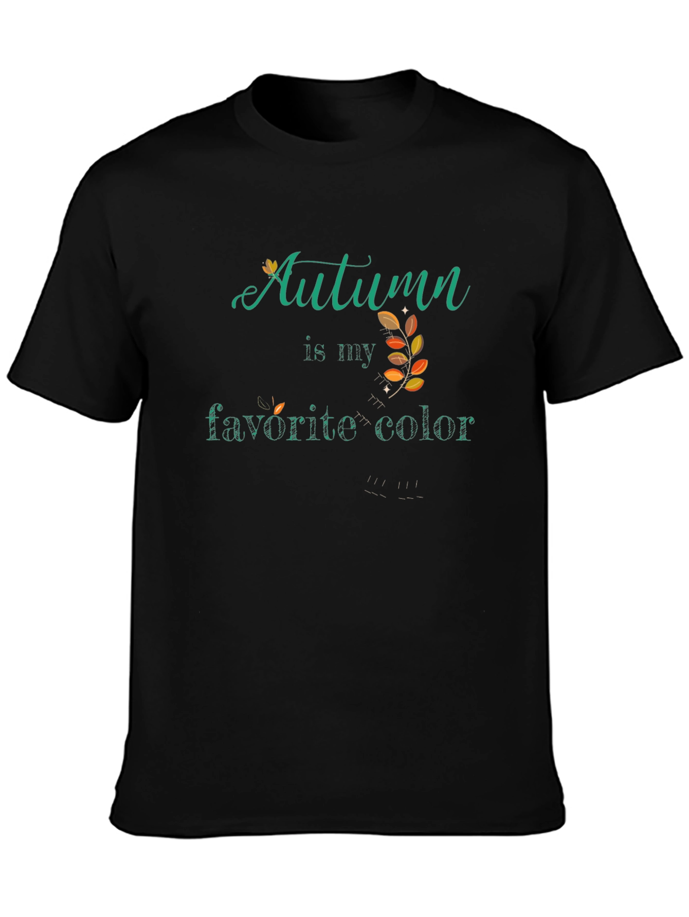 Black Autumn Is My Favorite Color T-Shirt view 3
