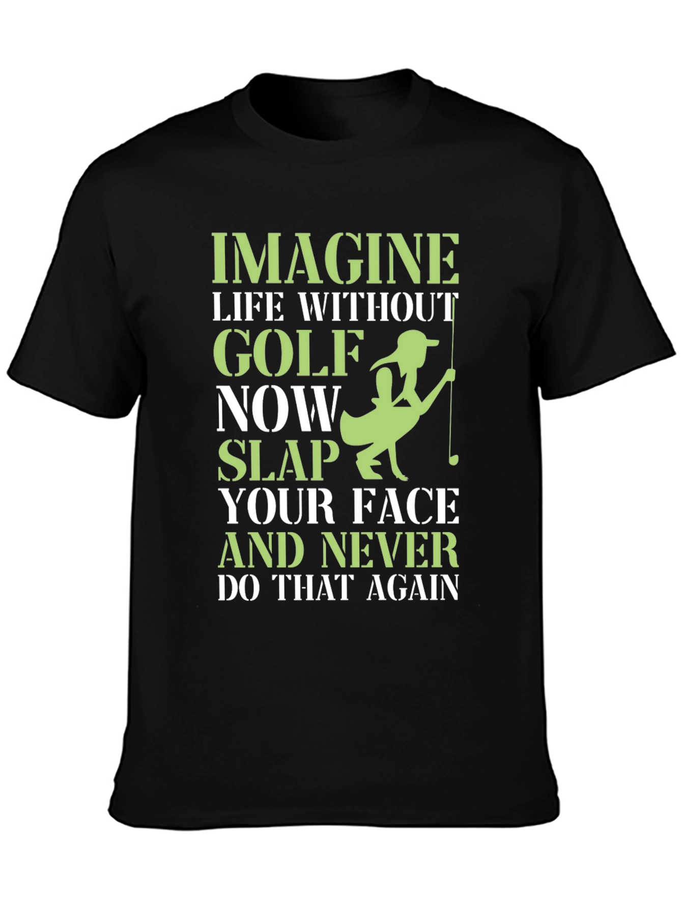 Black Funny Golf Lover T-Shirt view 3