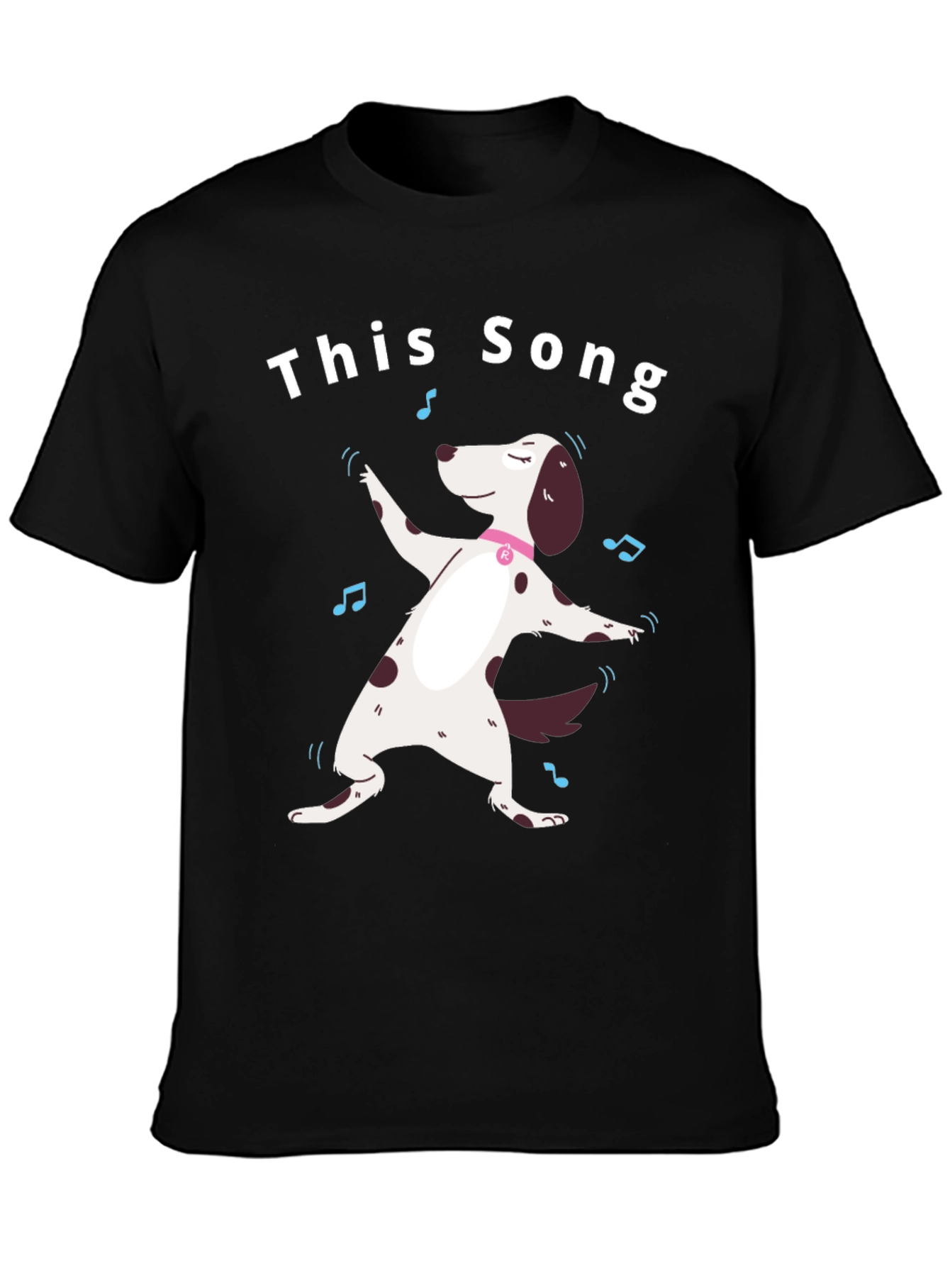 Black This Song T-Shirt - Dancing Dog Design view 3