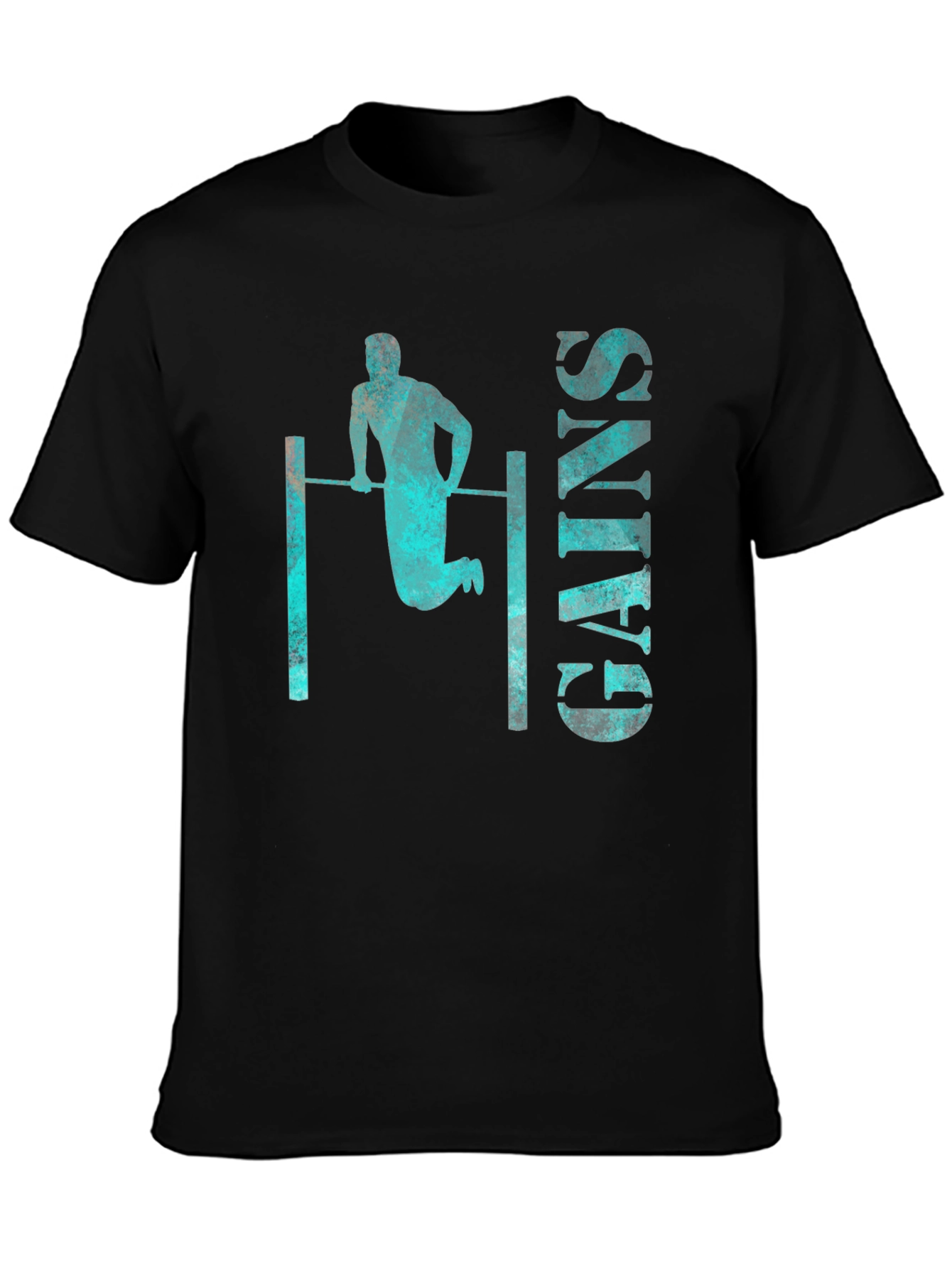 Black Gains Graphic Tee - Workout Fitness Shirt view 3