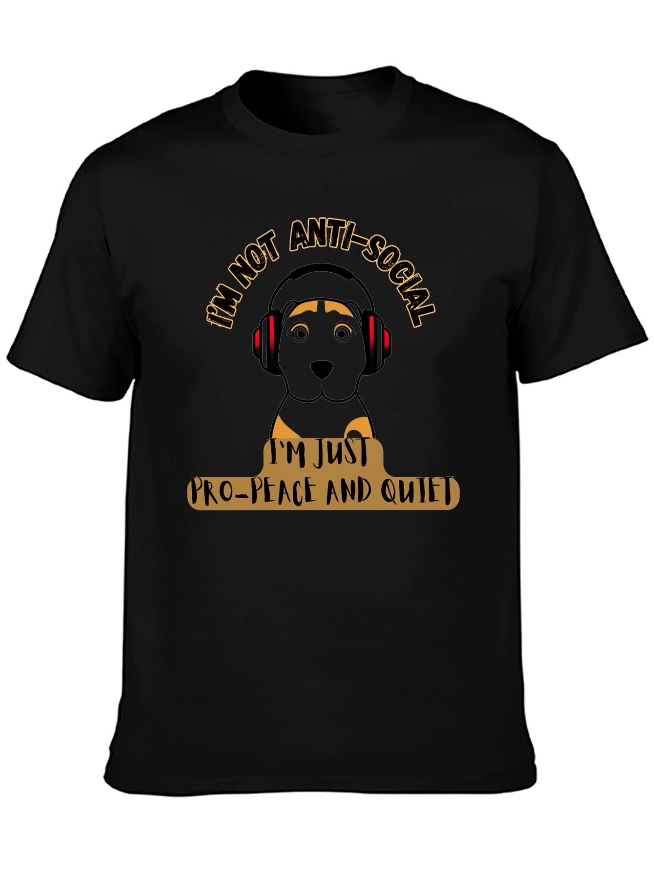 Black Anti-Social Pro-Peace T-Shirt view 3
