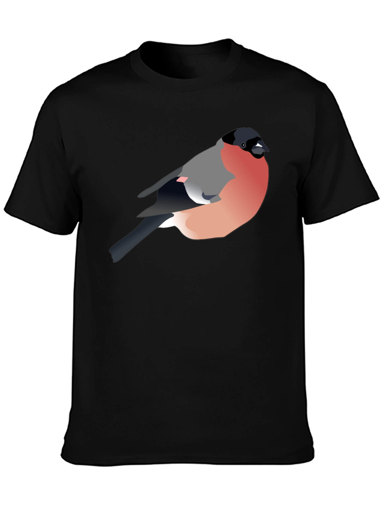 Black Bullfinch Graphic Tee - Stylish Bird Lover's T-Shirt view 3