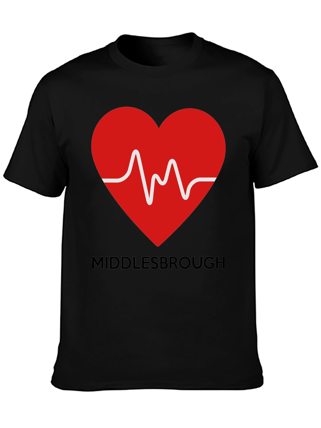 Black Middlesbrough Heartbeat T-Shirt view 3