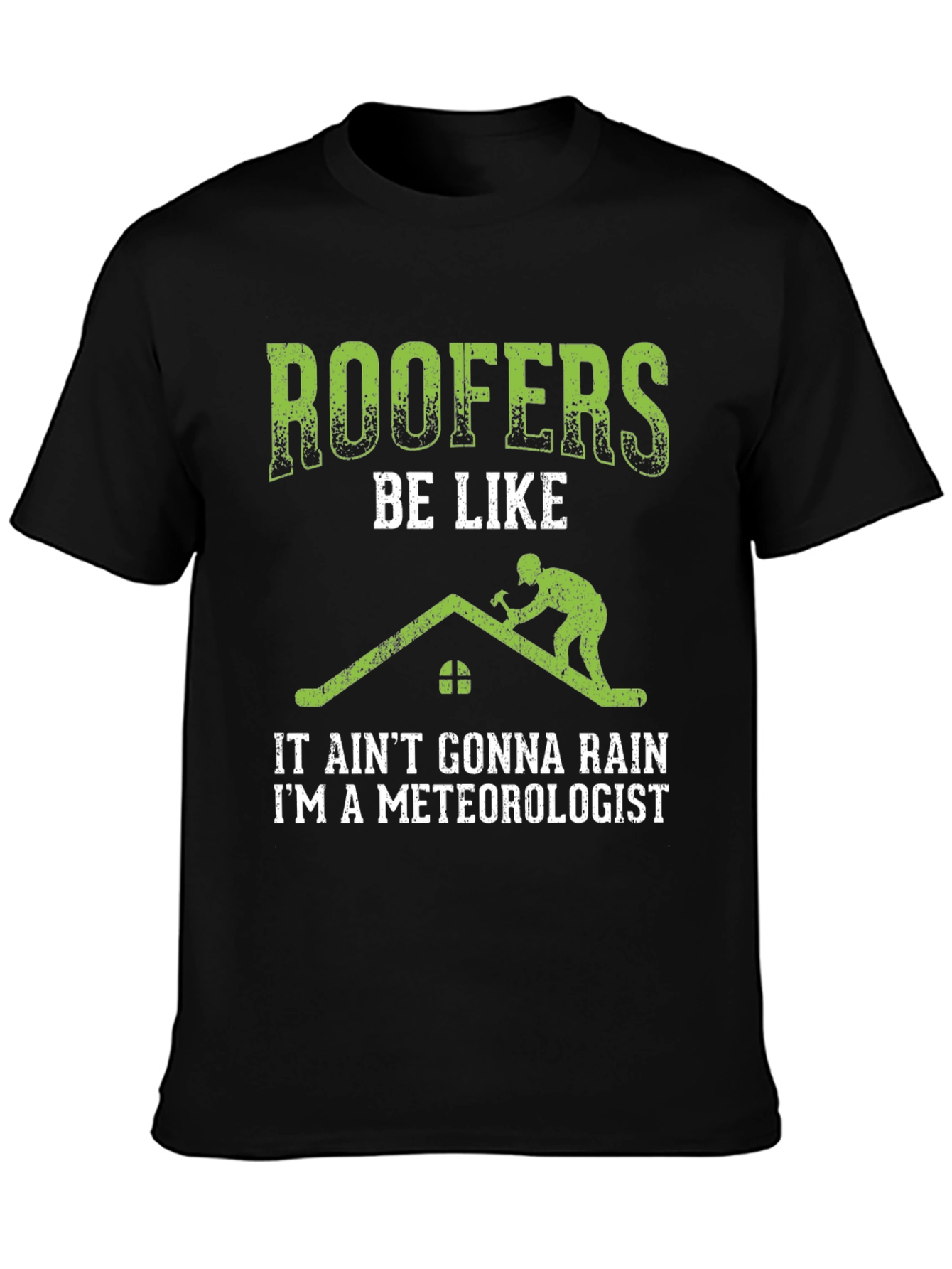 Black Roofer Meteorologist Graphic Tee view 3
