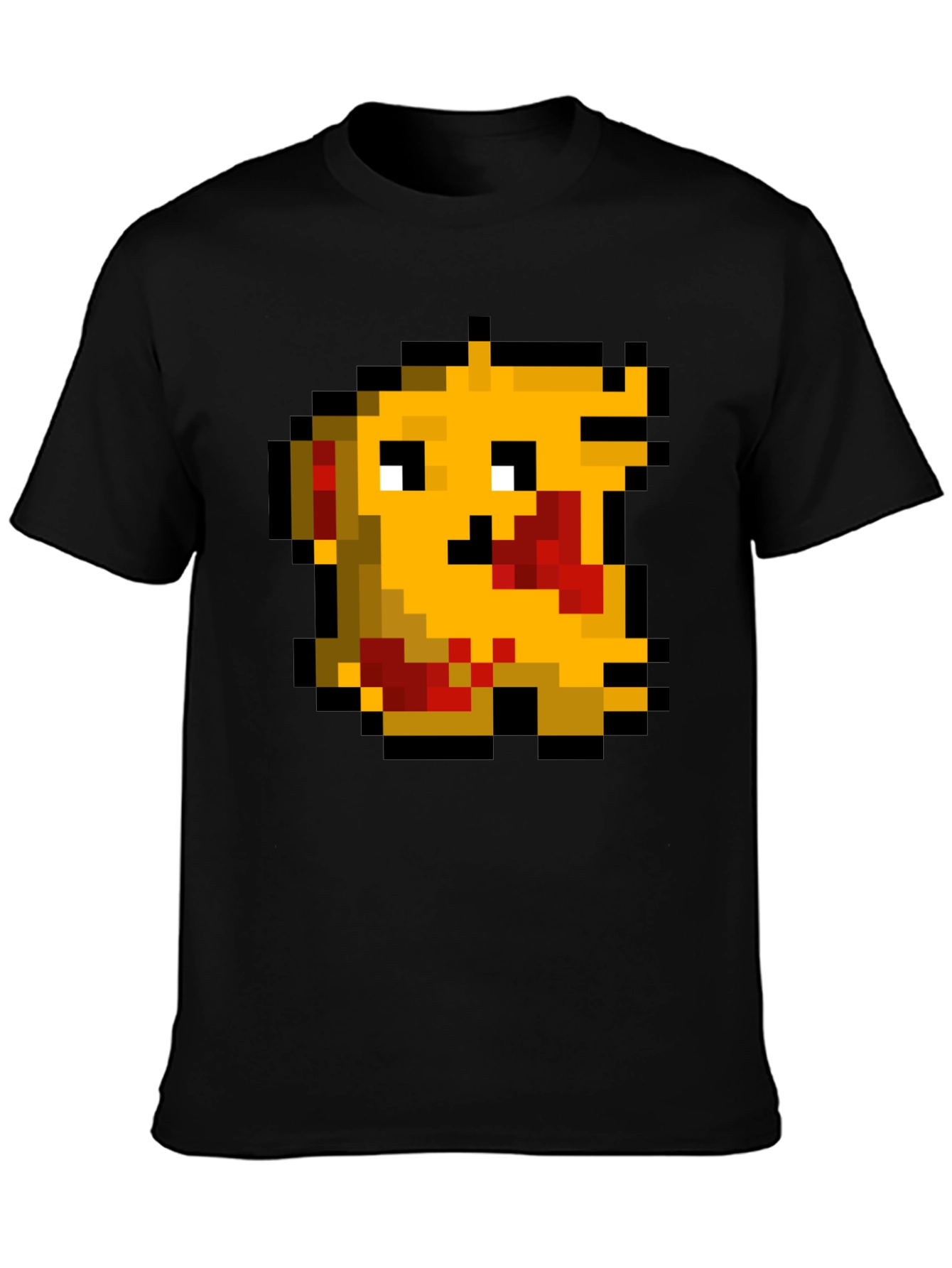 Black Pixel Monster Graphic Tee - Black Cotton Casual Shirt view 3