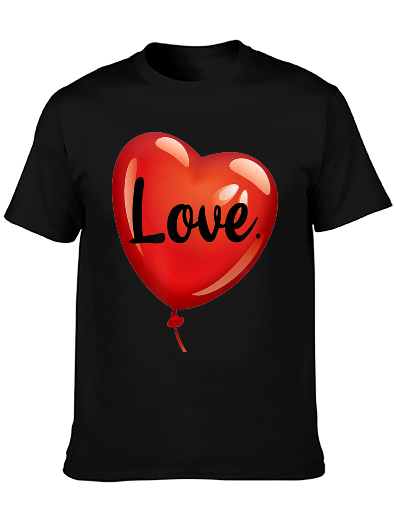 Black Love Heart Balloon Graphic Tee - Black view 3