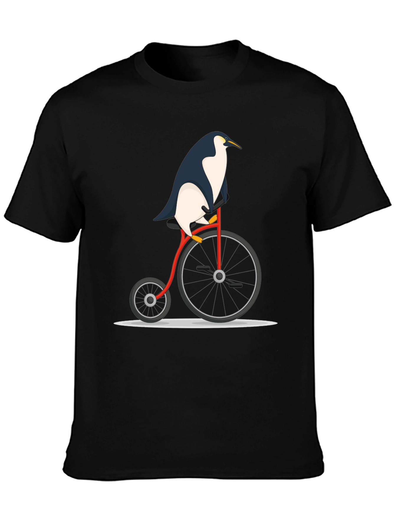 Black Penguin on Bike Graphic Tee - Black view 3