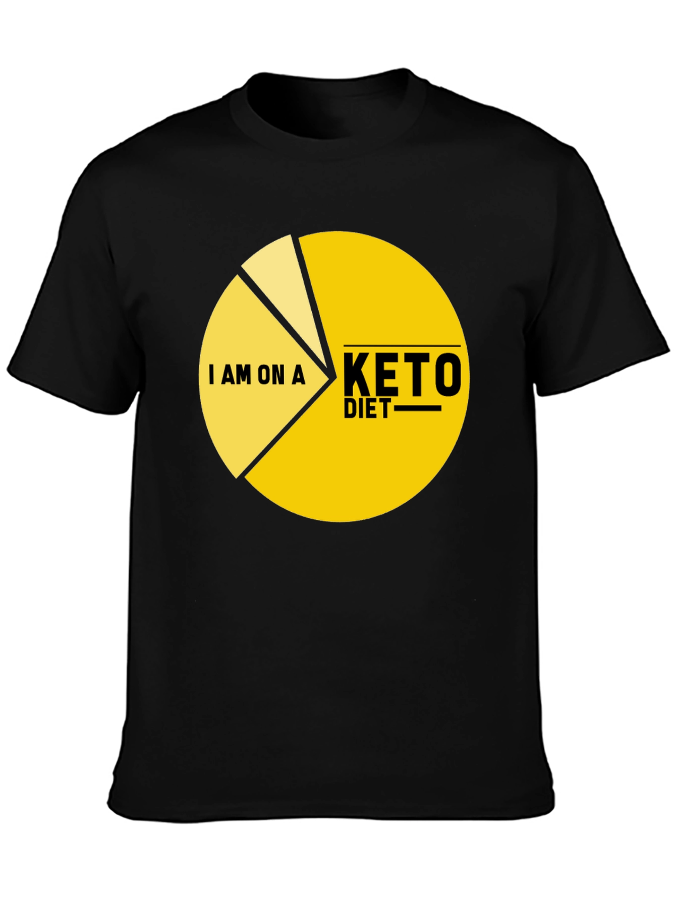 Black Keto Diet Pie Chart T-Shirt - Funny Dieting Tee view 3