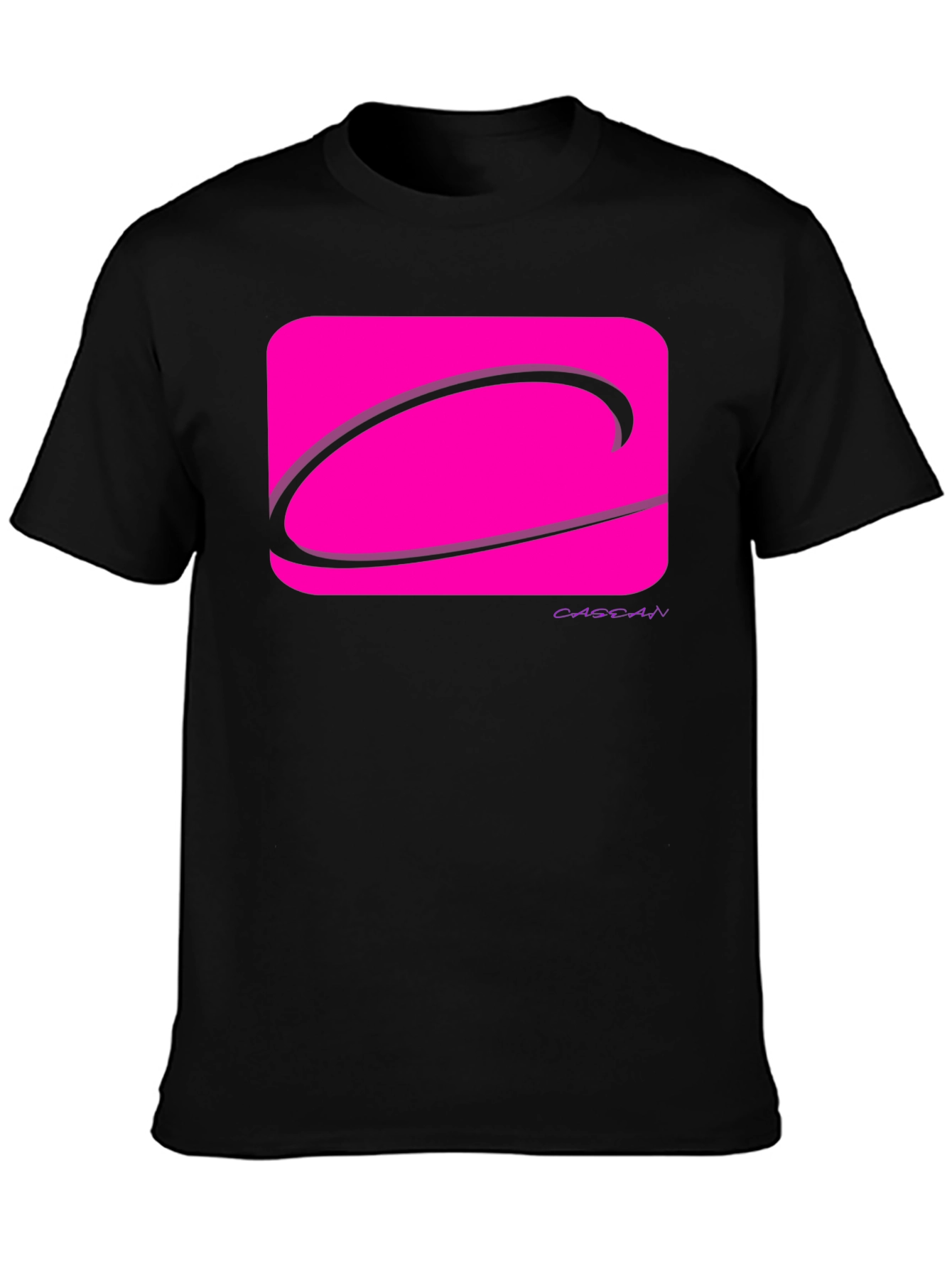 Black Modern Graphic Tee - Pink Logo Black T-Shirt view 3