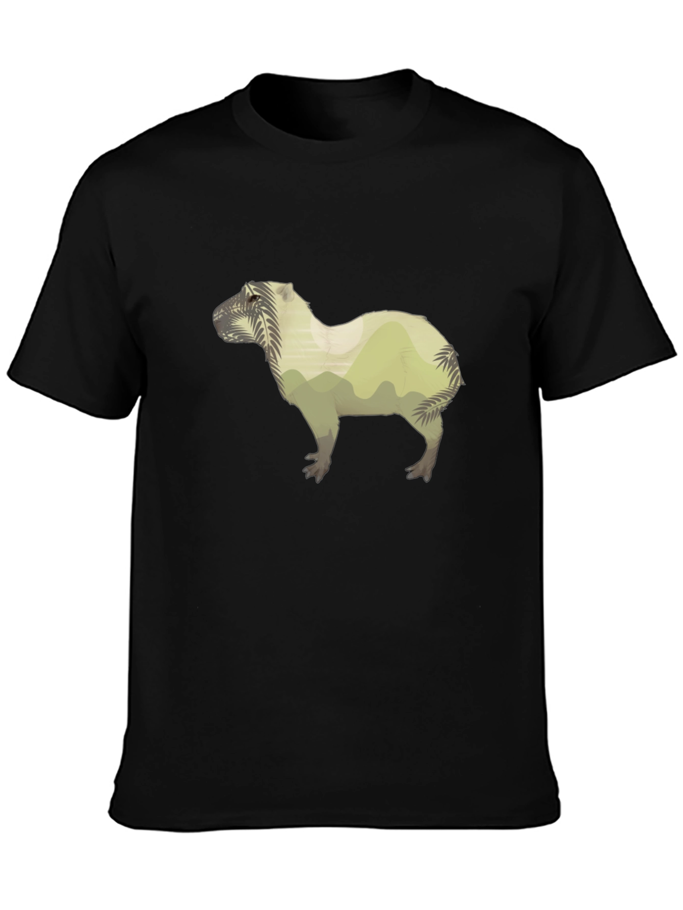 Black Nature Capybara Graphic Tee - Black view 3