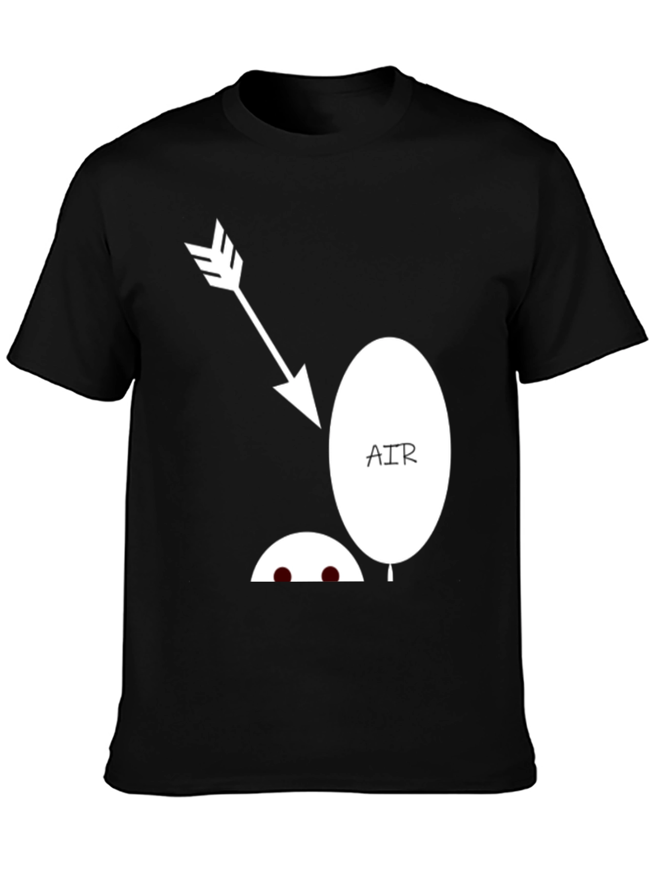Black Funny Arrow Air Balloon Graphic T-Shirt view 3