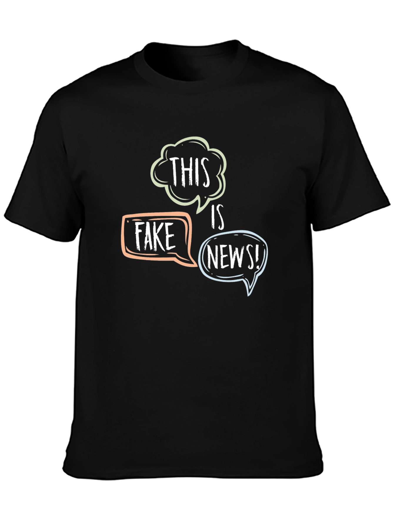 Black This Is Fake News Graphic T-Shirt view 3