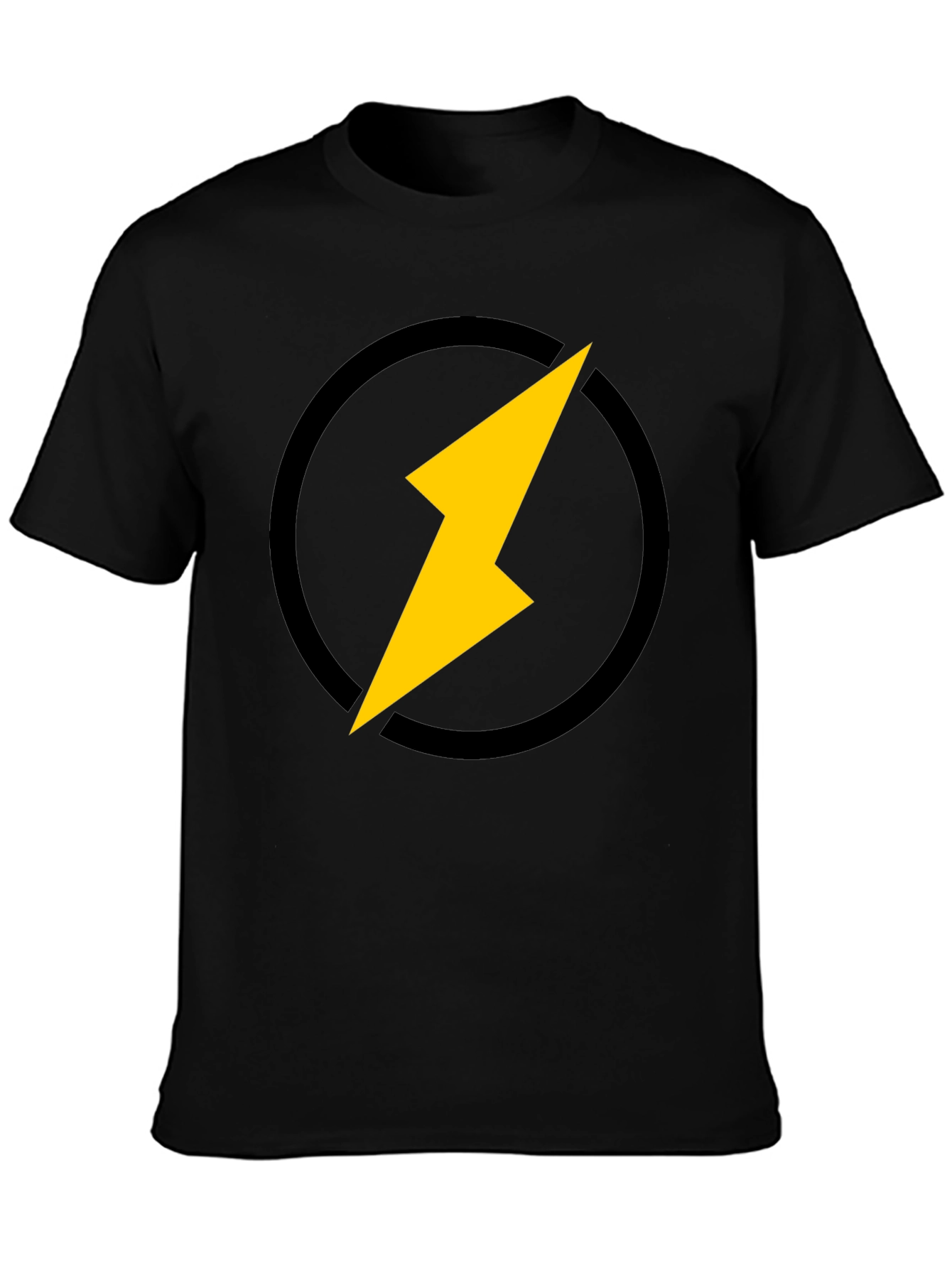 Black Lightning Bolt Graphic Black T-Shirt view 3