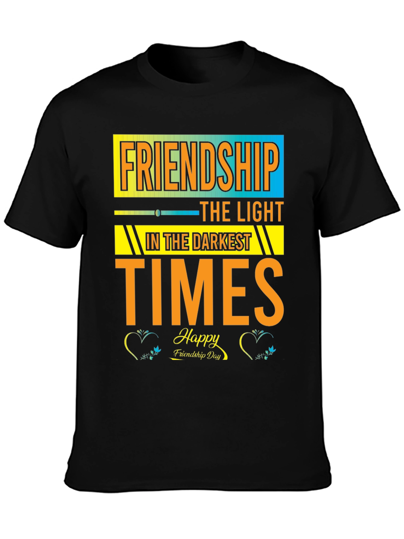 Black Friendship Day Graphic T-Shirt view 3