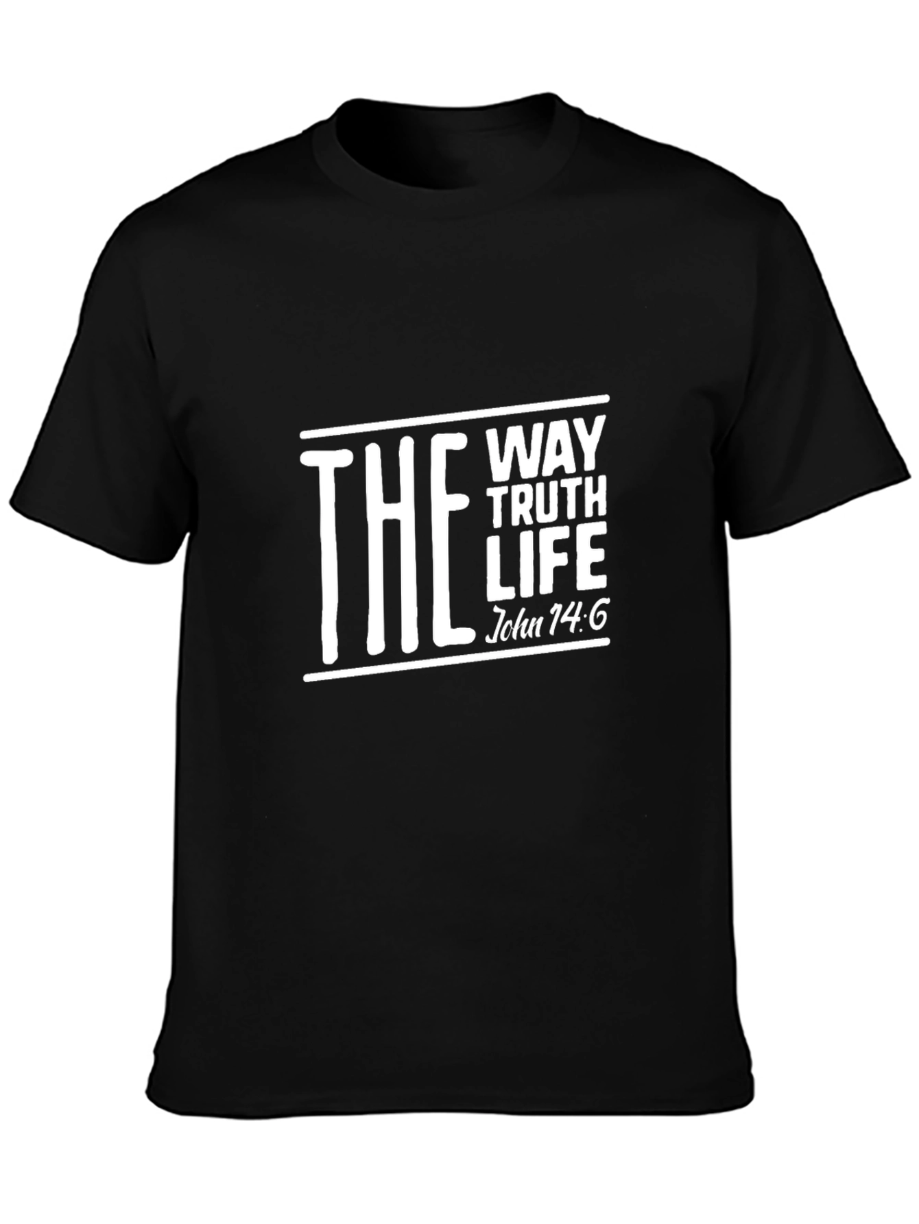 Black The Way Truth Life T-Shirt Christian John 14:6 view 3