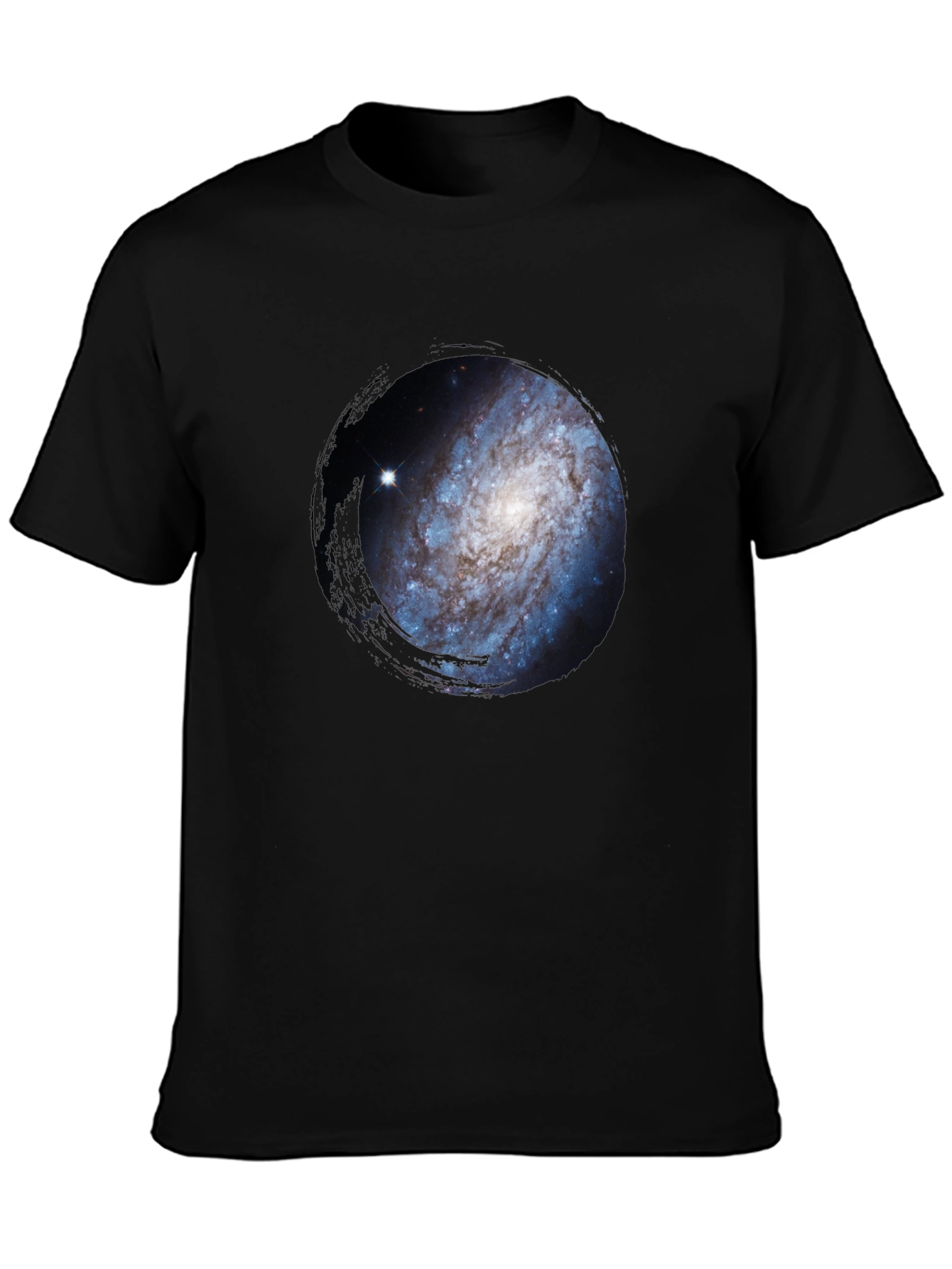 Black Galaxy Print Crew Neck Tee view 3