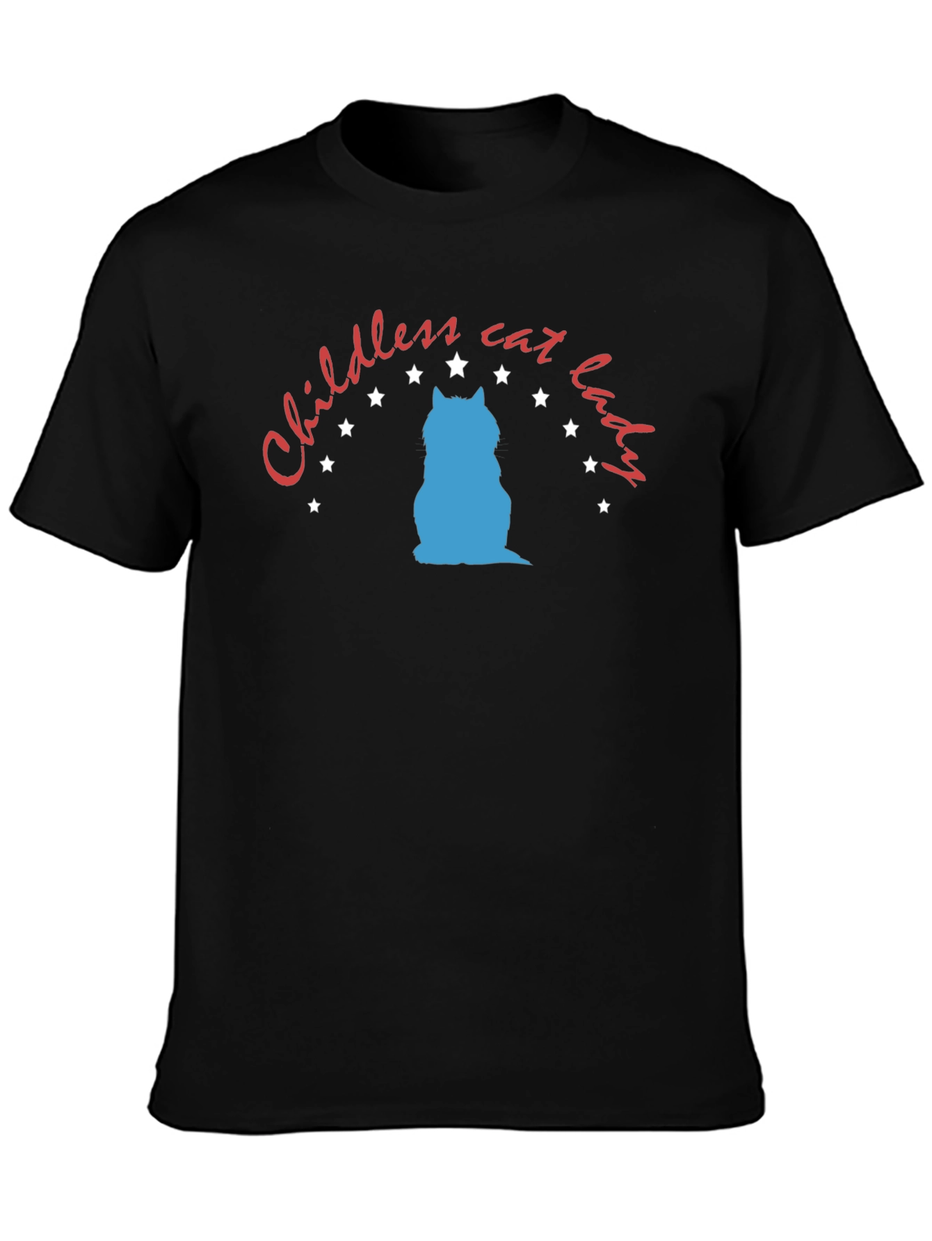 Black Childless Cat Lady Graphic Tee - Unisex Black T-Shirt view 3