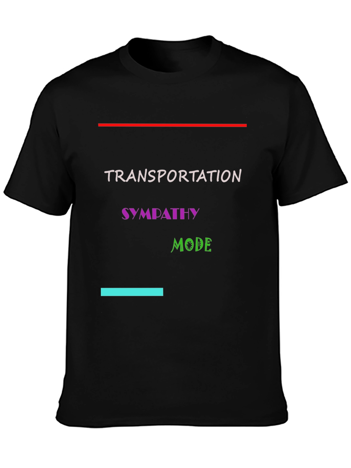 Black Transportation Sympathy Mode Black T-Shirt view 3