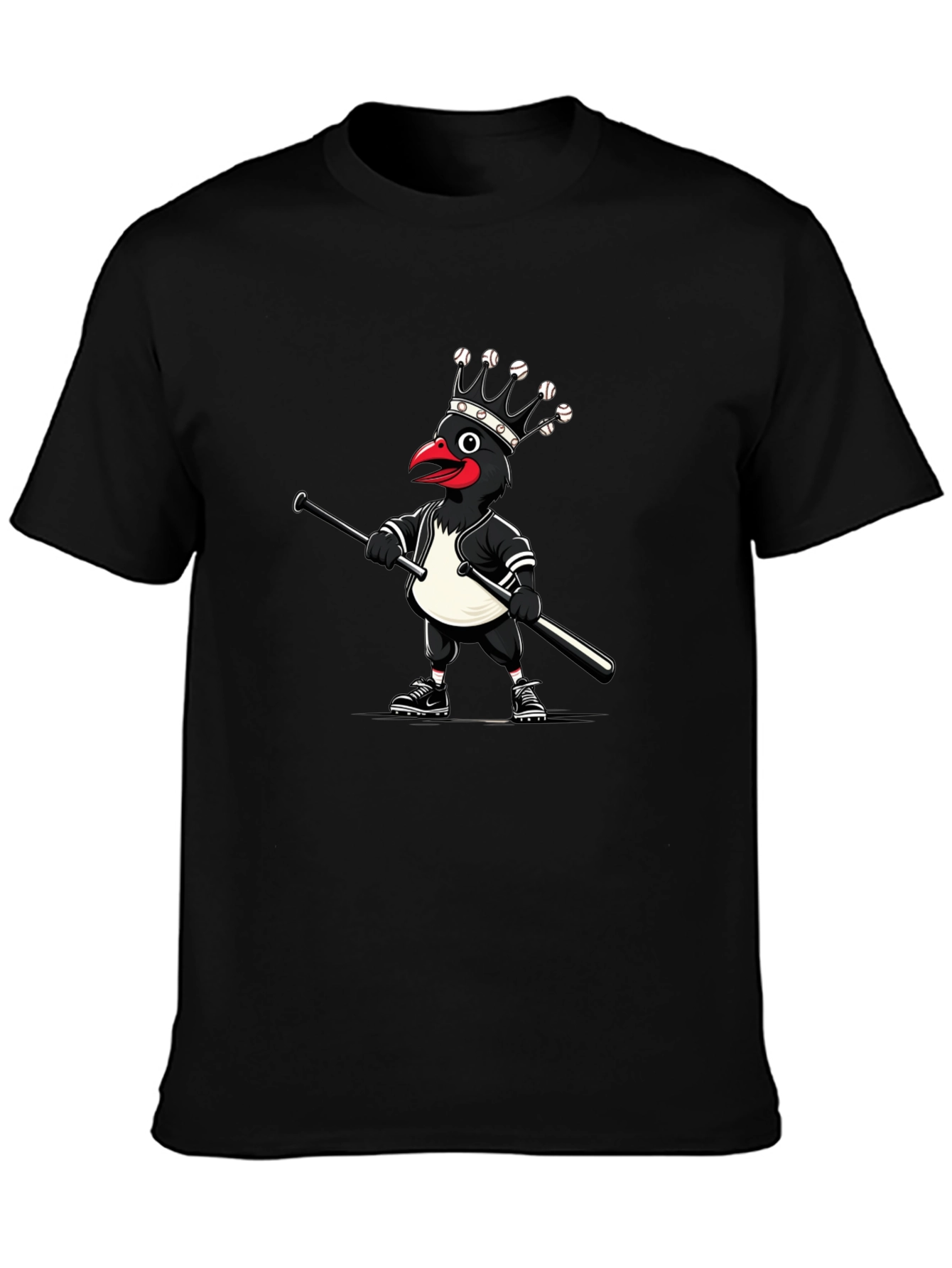 Black Baseball Crow T-Shirt view 3
