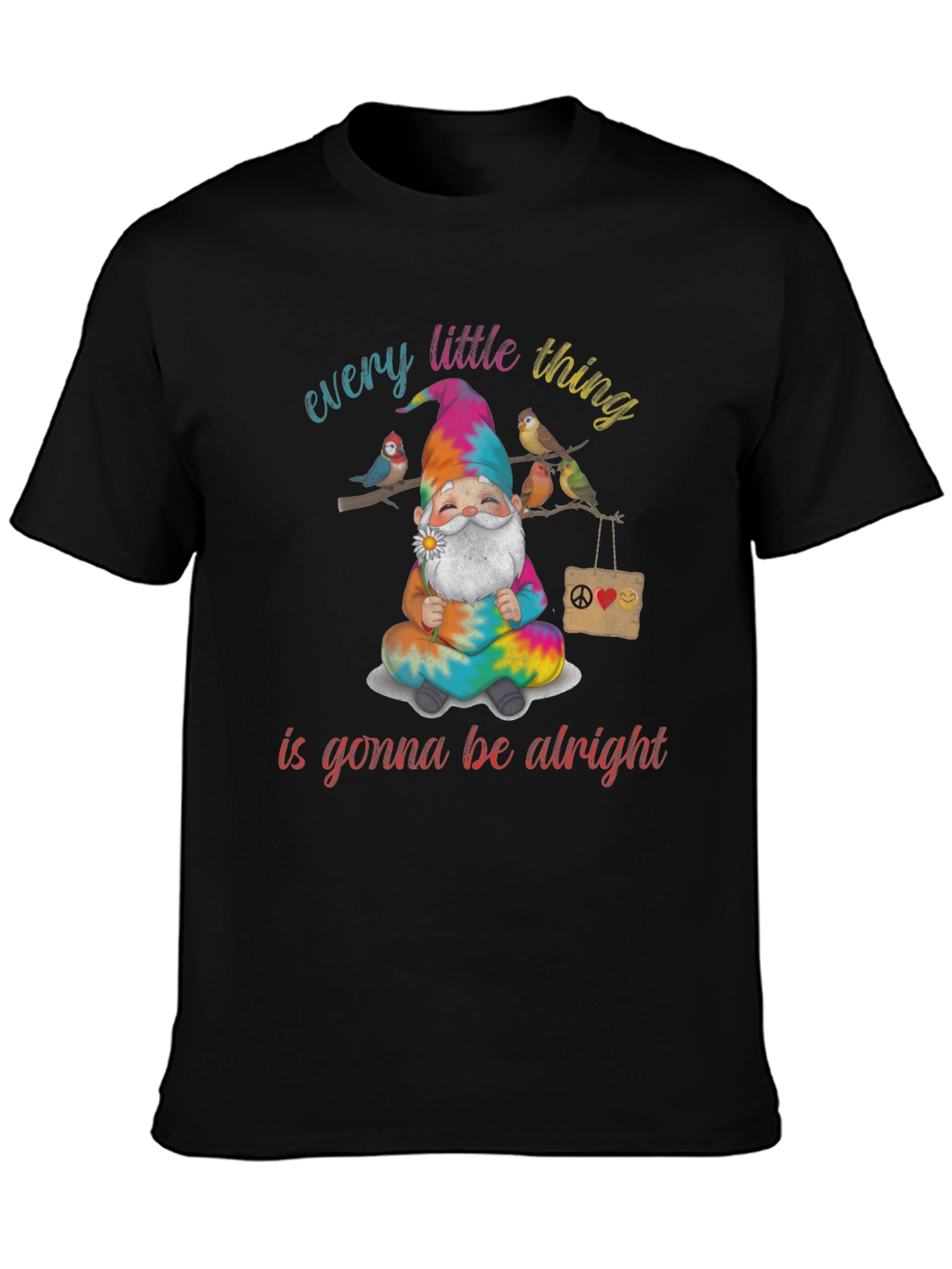 Black Every Little Thing Gnome T-Shirt view 3