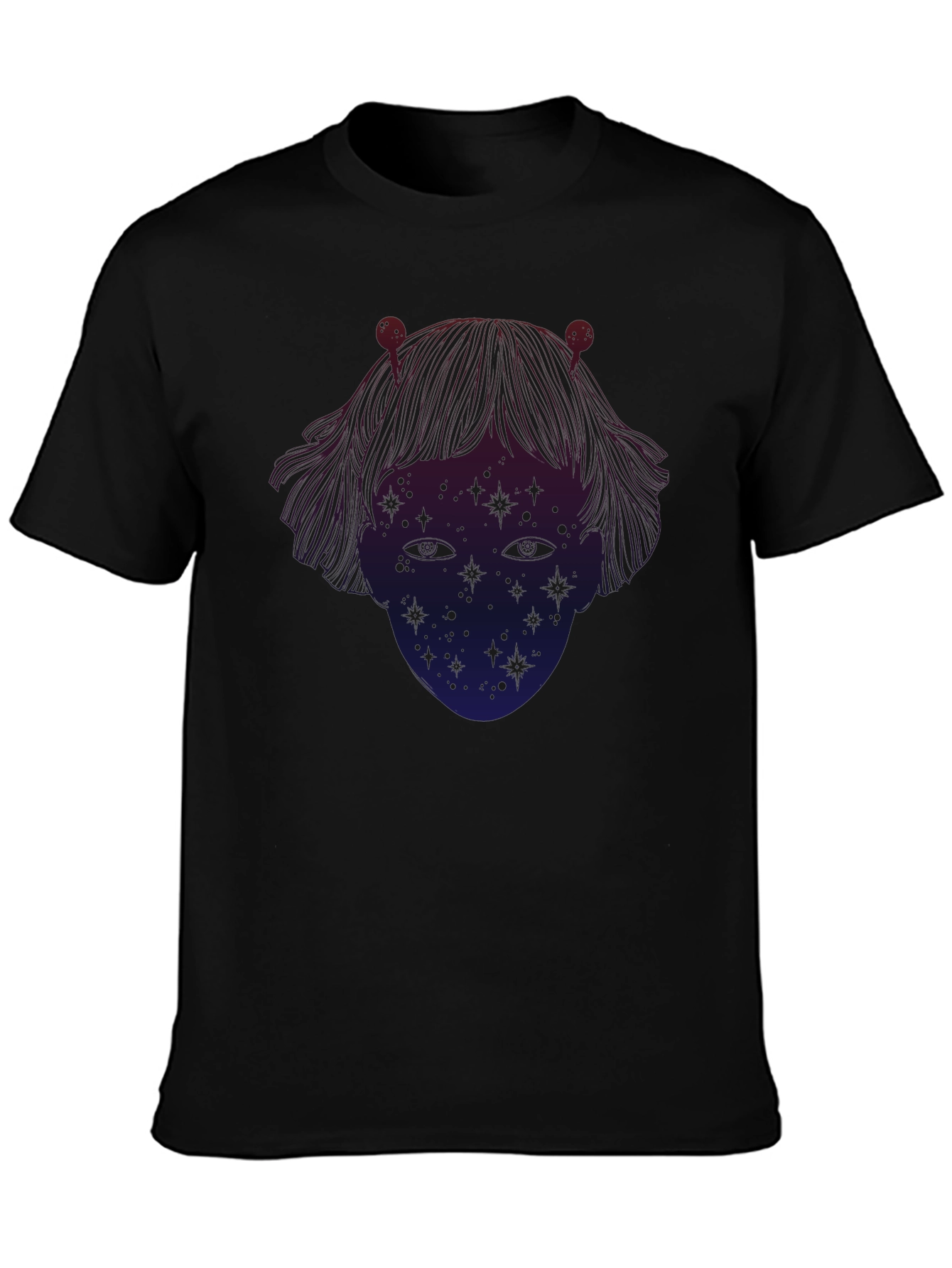 Cosmic Girl T-Shirt - Black - Unique Starry Design - 3