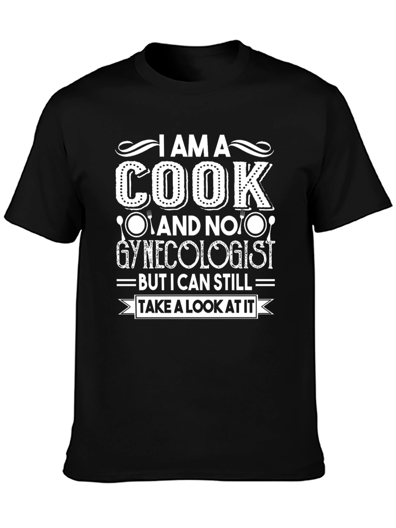 Black I Am A Cook T-Shirt - Funny Culinary Tee view 3