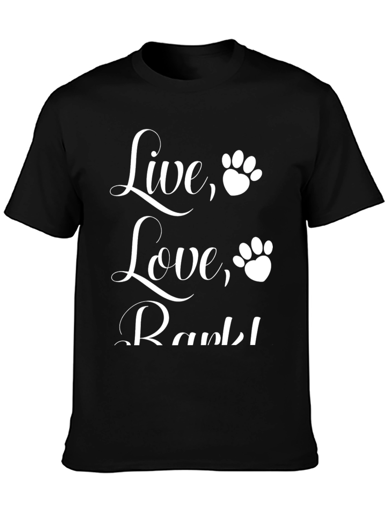 Black Live Love Bark T-Shirt view 3