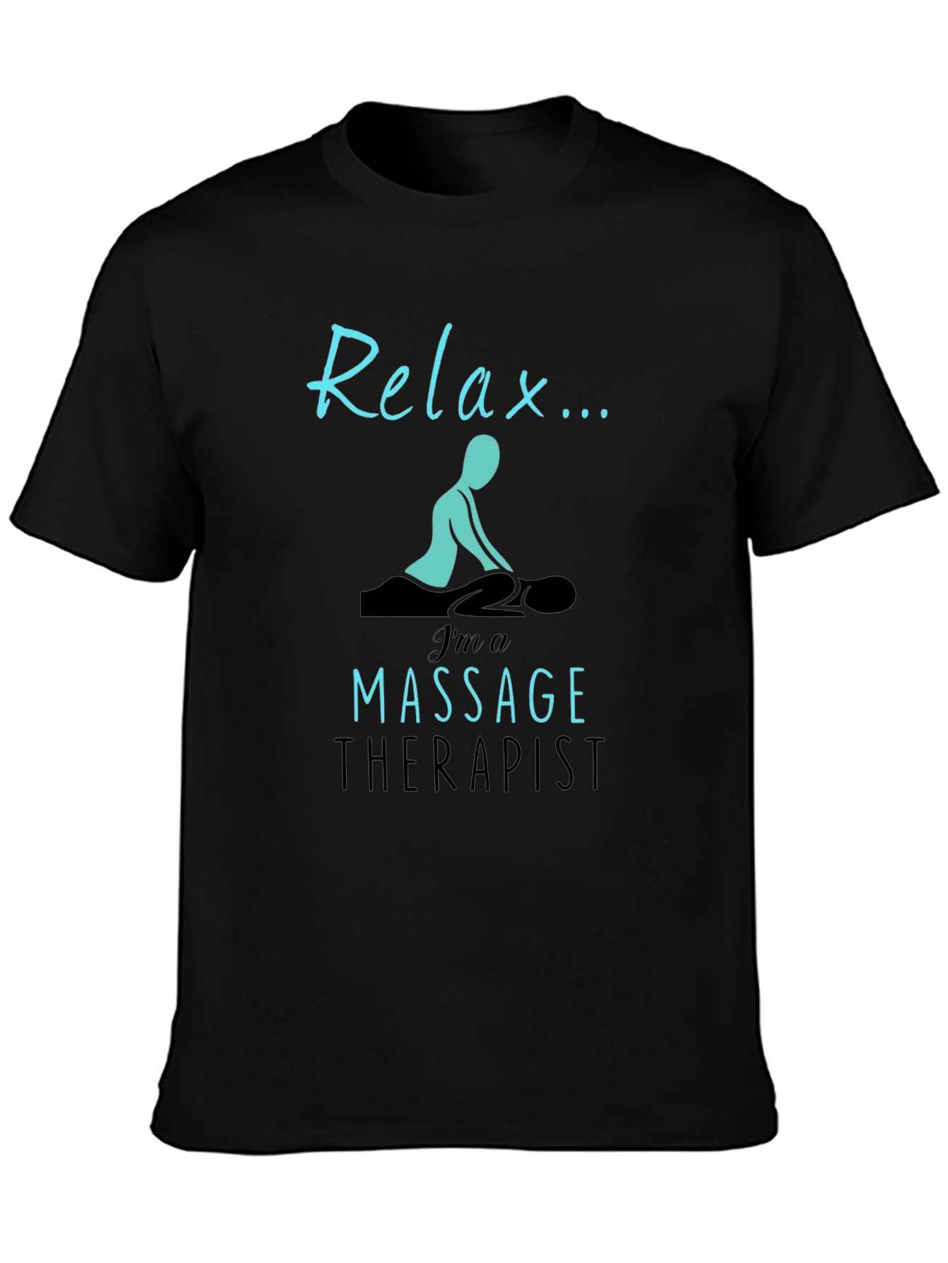 Black Relax Massage Therapist T-Shirt - Unisex view 3