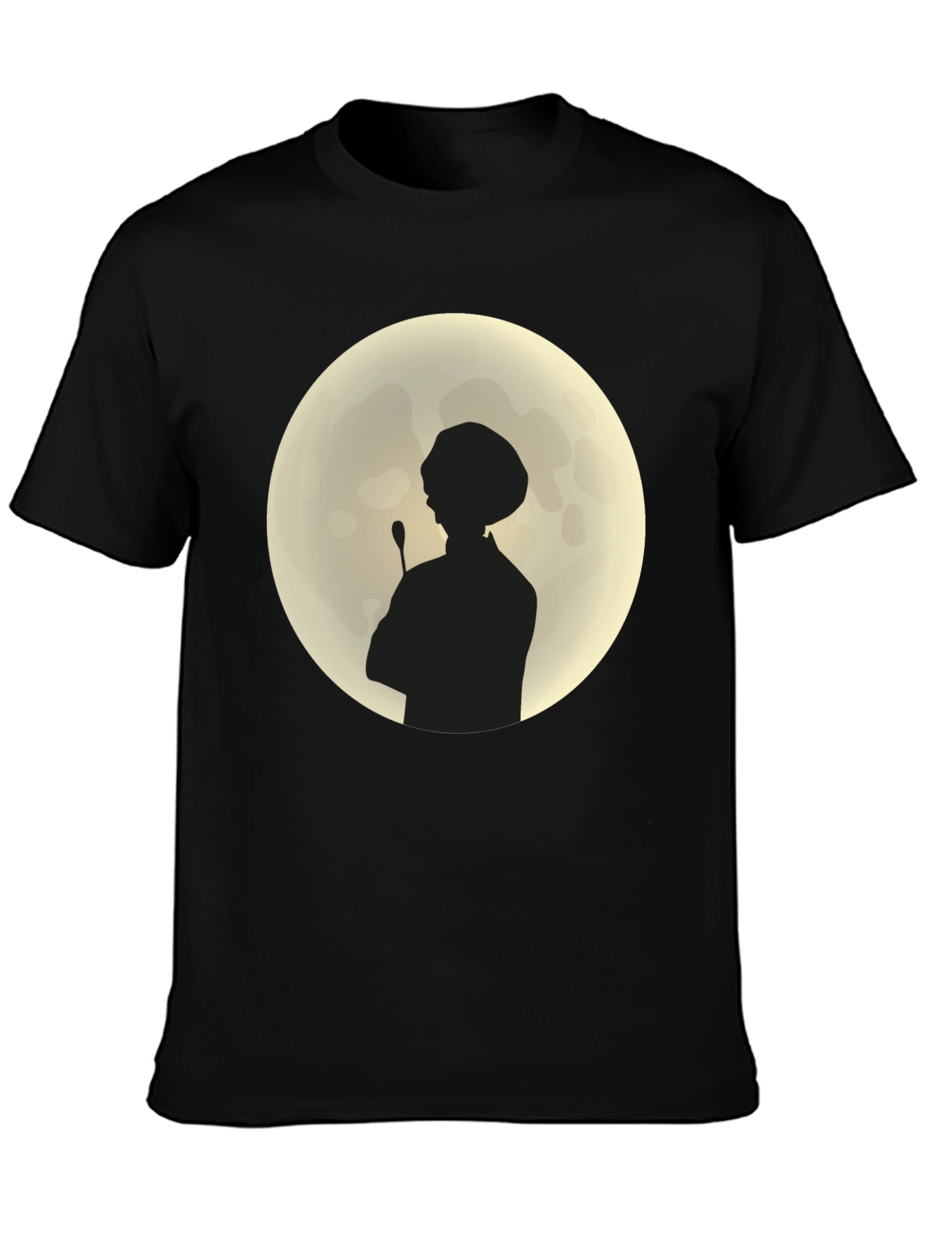 Silhouette Chef on Moon Black T-Shirt - 3