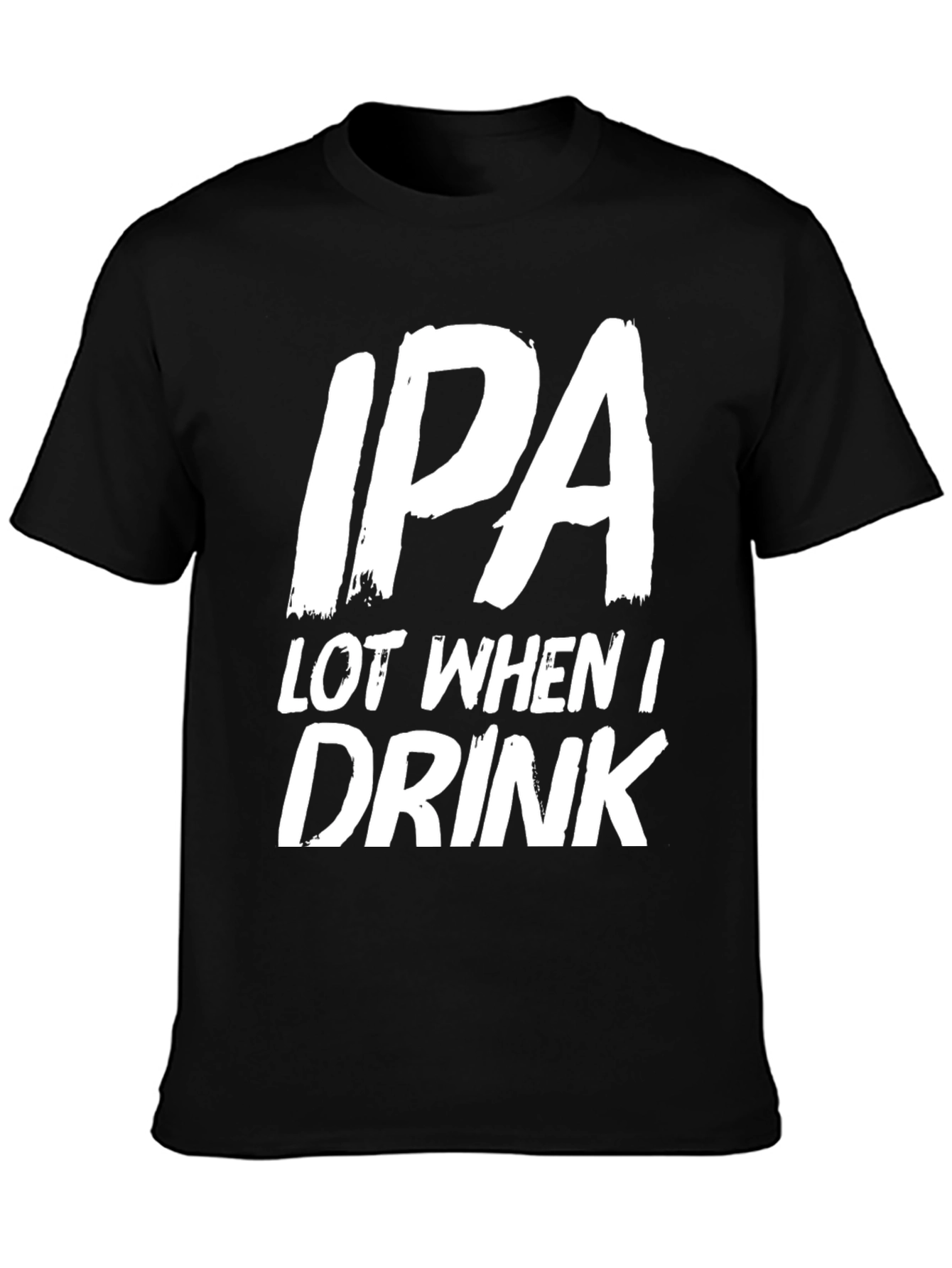 Black Funny IPA Drinker T-Shirt - Black view 3