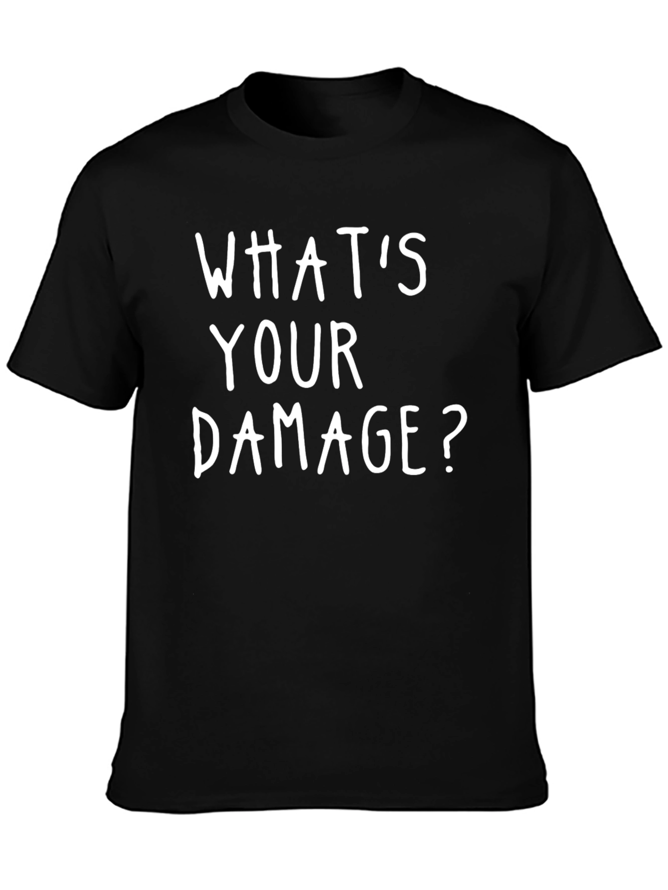 Black What's Your Damage? Black Graphic T-Shirt view 3