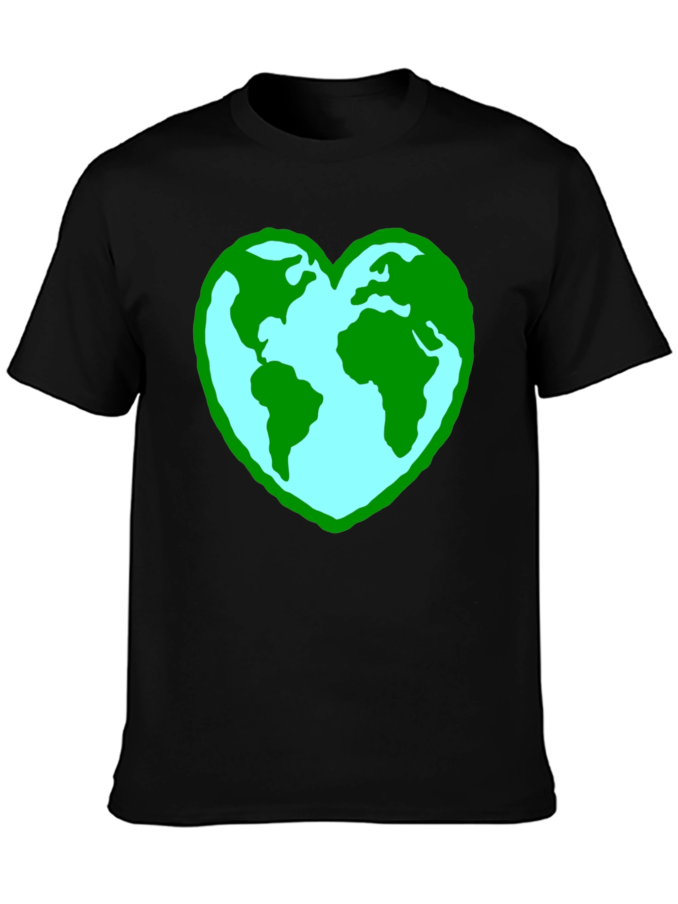 Black Earth Heart Graphic Tee - Black Unisex Shirt view 3