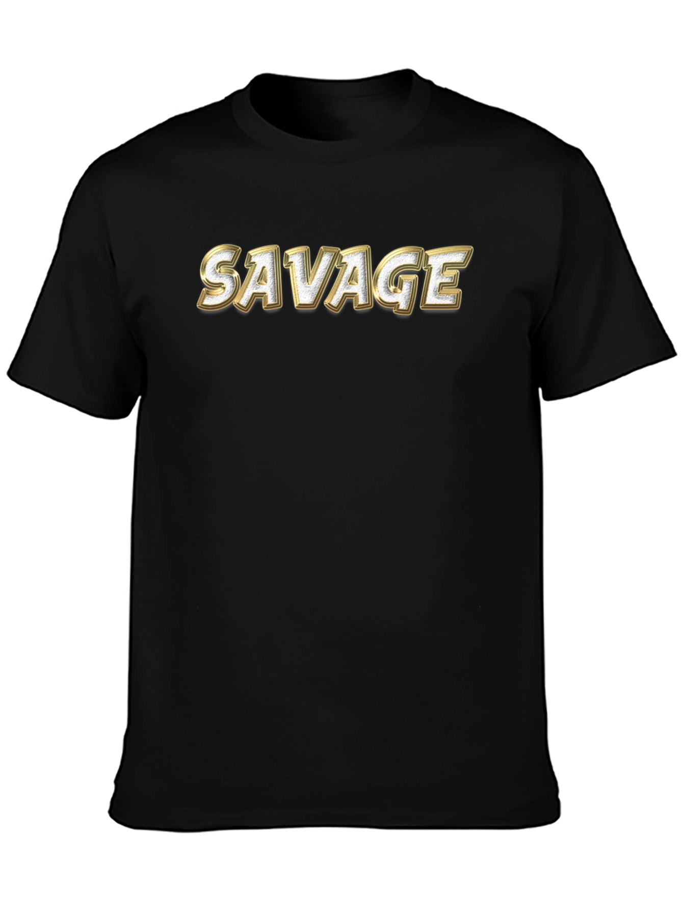 Black Savage Graphic Print Crew Neck T-Shirt view 3