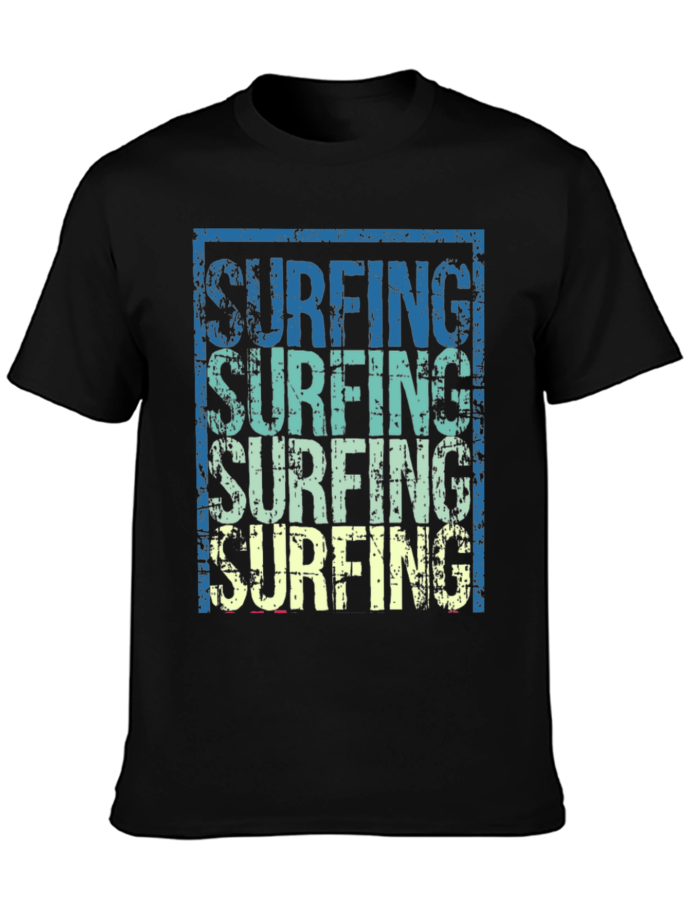 Black Vintage Surfing T-Shirt - Retro Style view 3