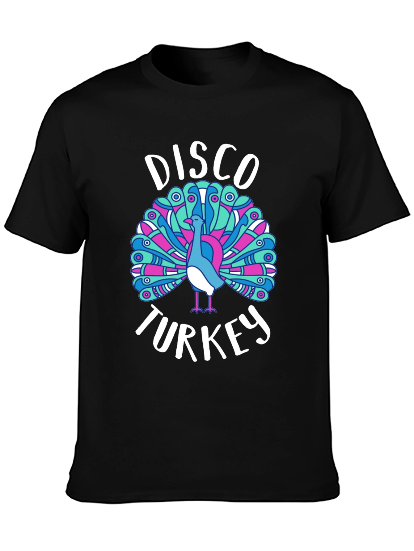 Black Disco Turkey Graphic T-Shirt view 3