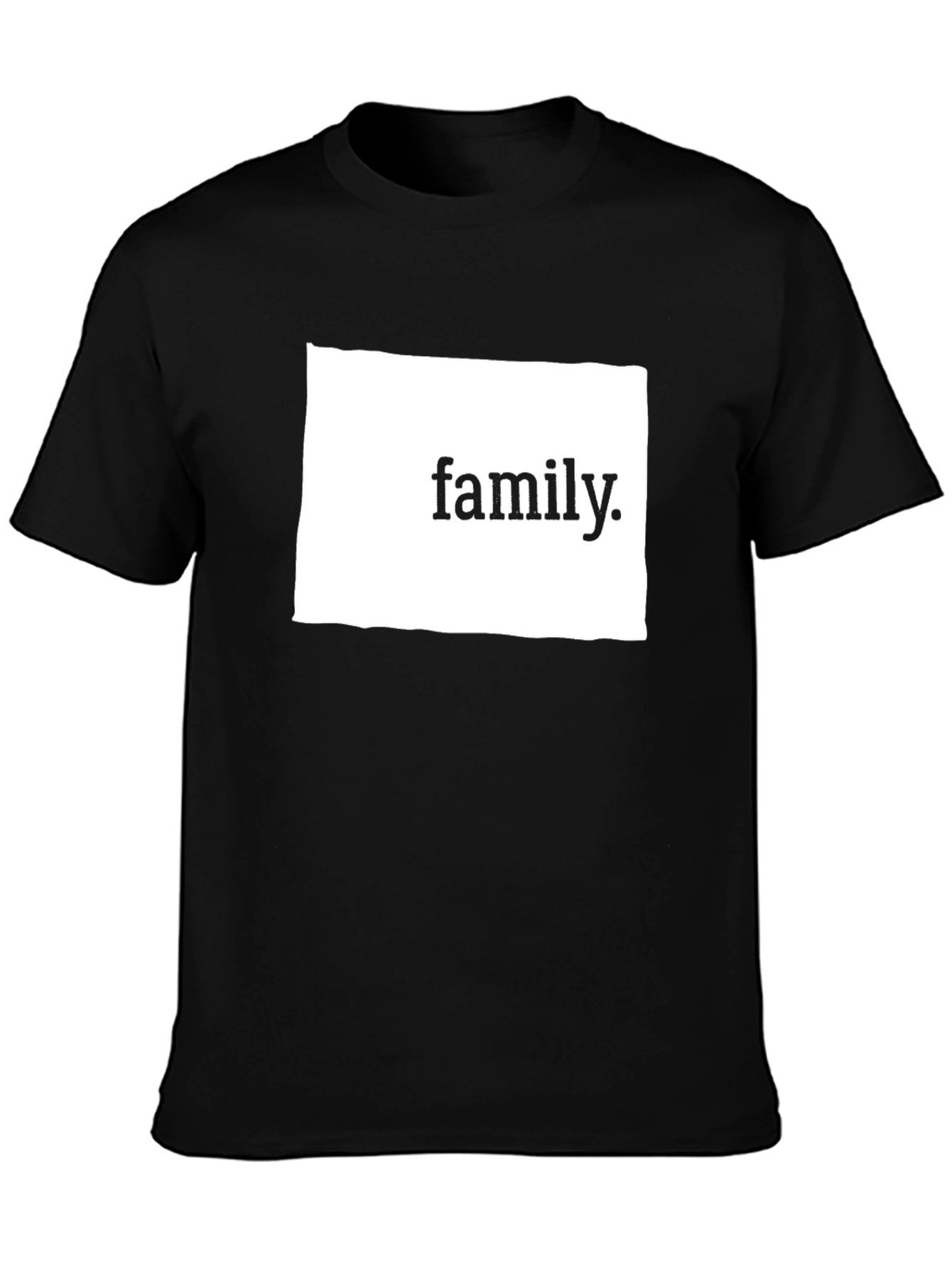 Family T-Shirt - Black Cotton Blend Casual Tee - 3