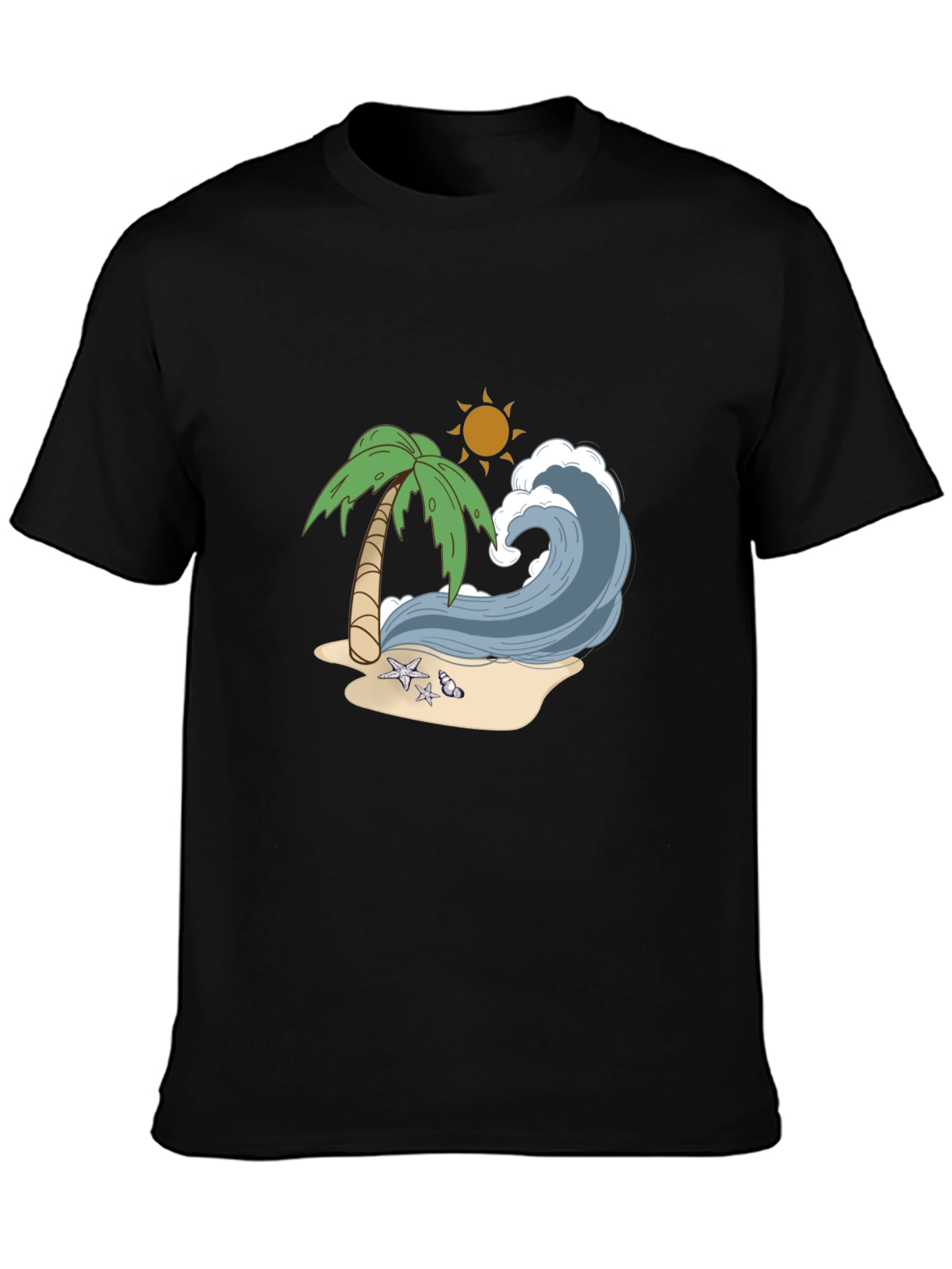 Black Beach Wave Graphic Tee - Tropical Vibes view 3