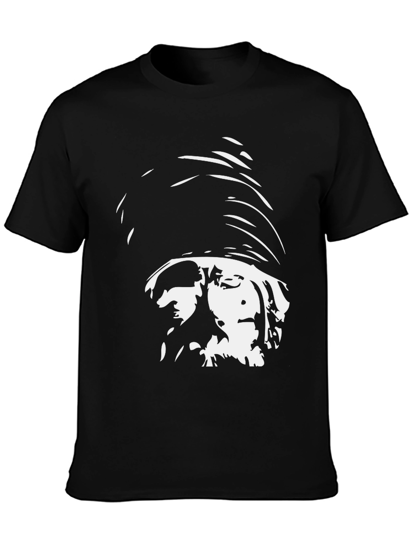 Black Unique Graphic Print Black T-Shirt view 3