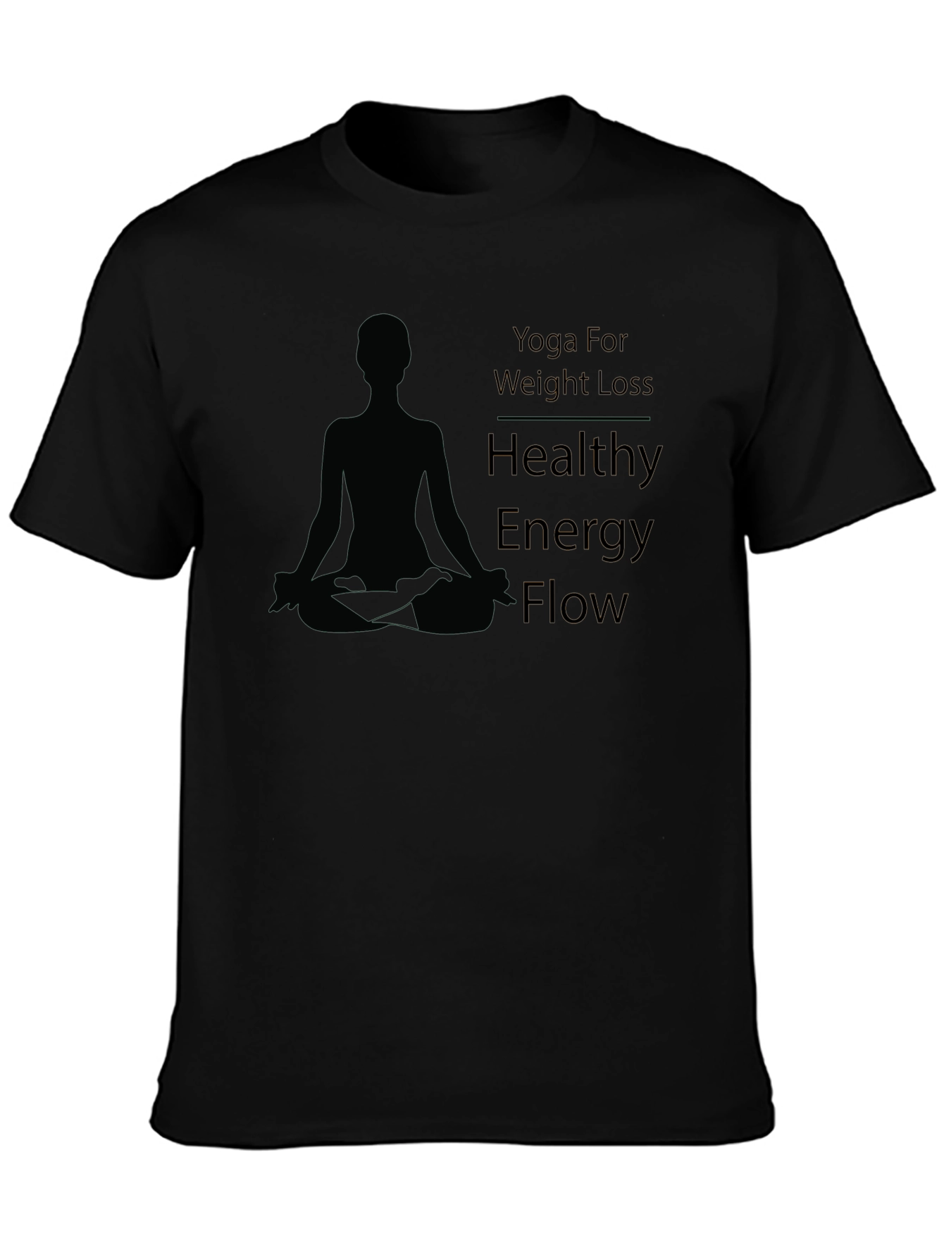 Black Yoga Weight Loss Healthy Energy Flow Graphic Tee view 3