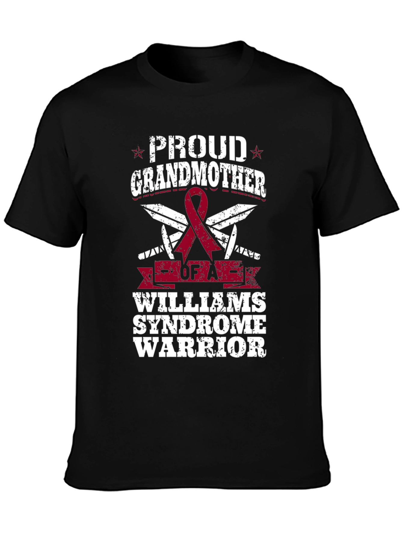 Black Proud Grandmother Williams Syndrome Warrior T-Shirt view 3