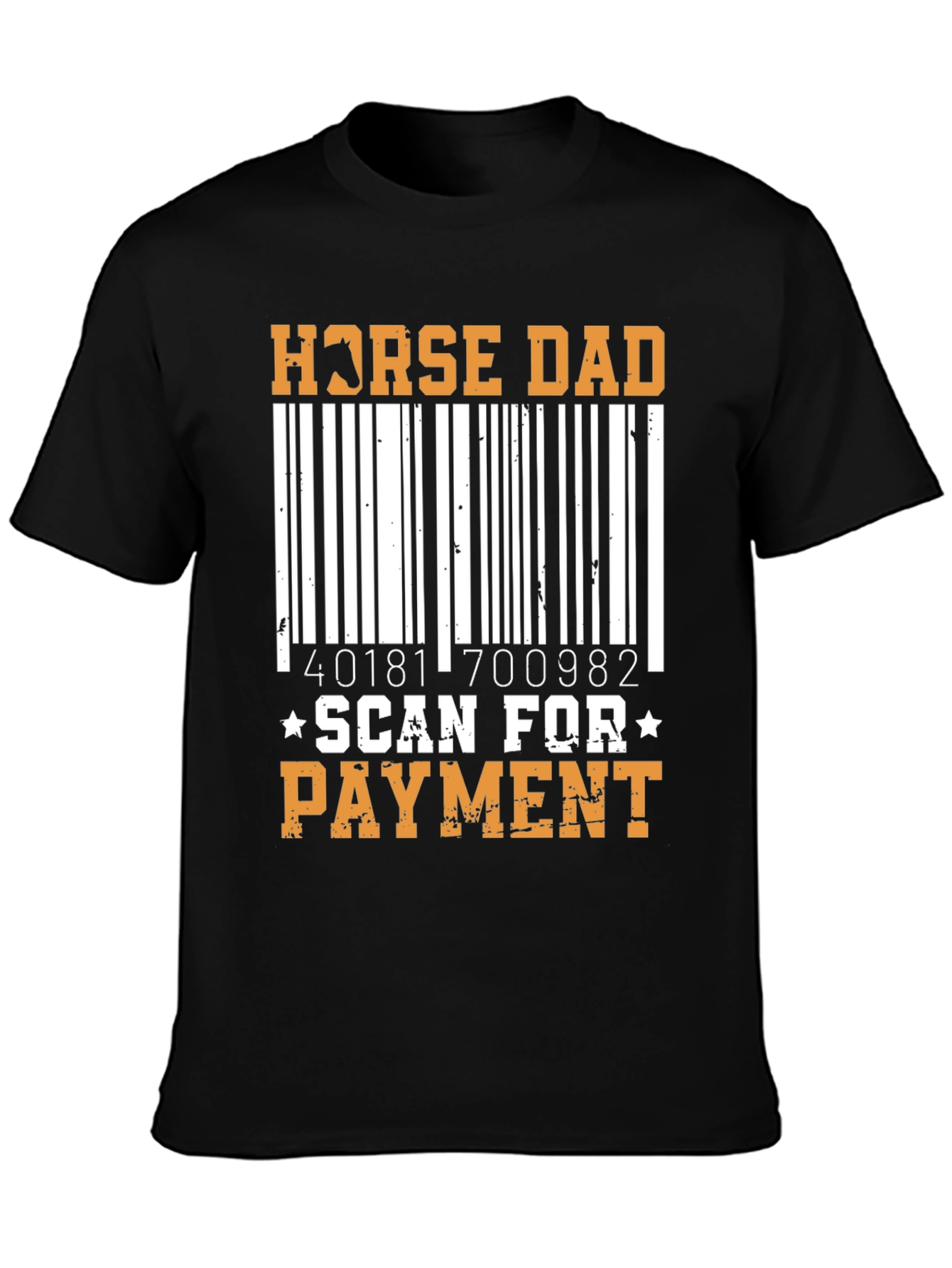 Black Horse Dad Scan for Payment T-Shirt view 3