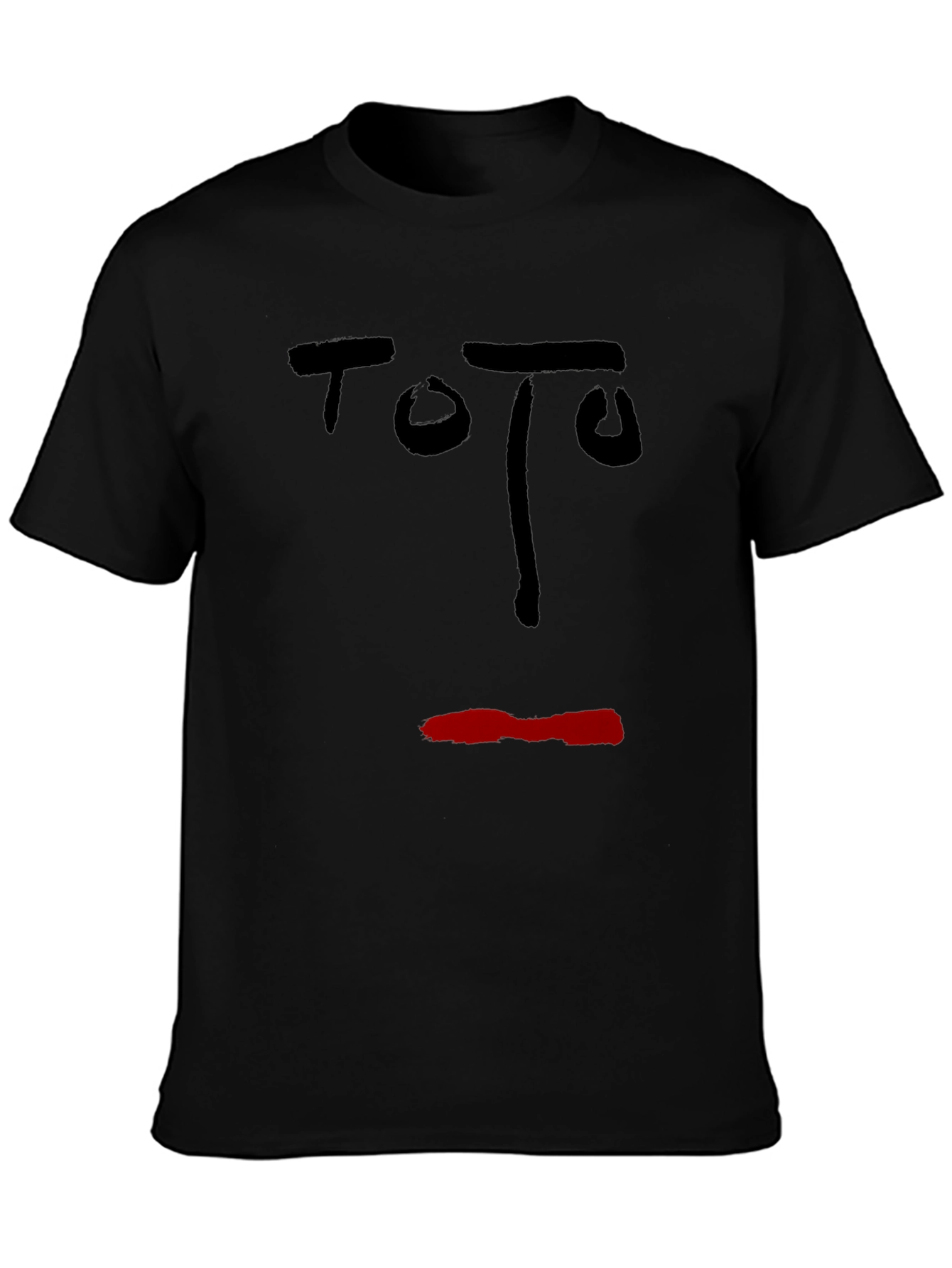 Black Abstract Face Graphic T-Shirt - Black view 3