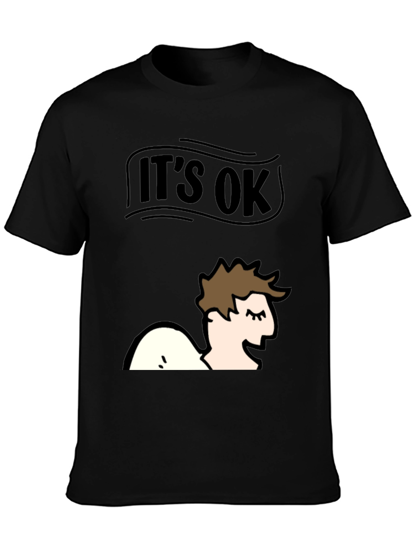 Black It's Ok T-Shirt - Funny Graphic Tee view 3