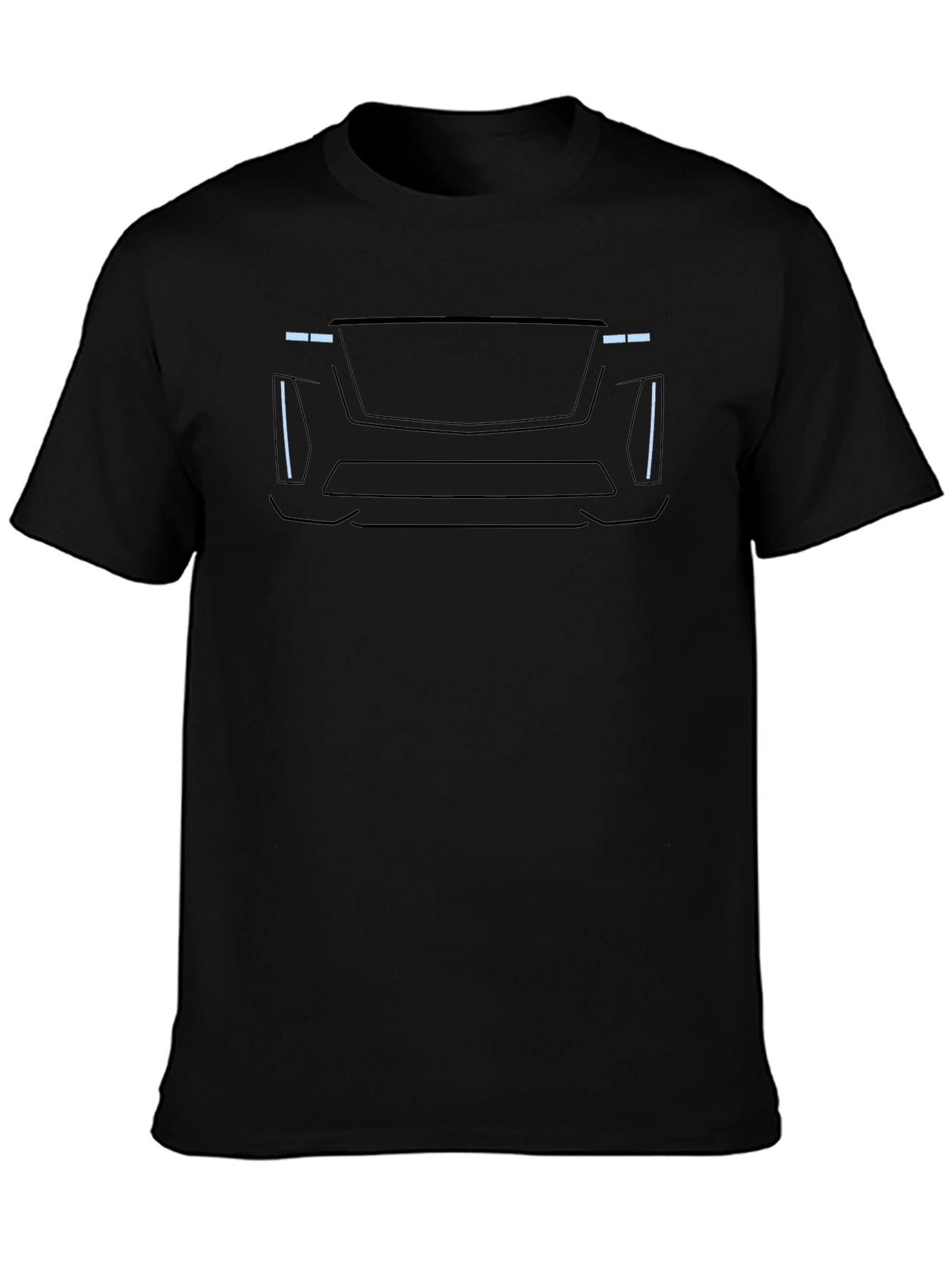 Black Modern Car Front Graphic T-Shirt view 3