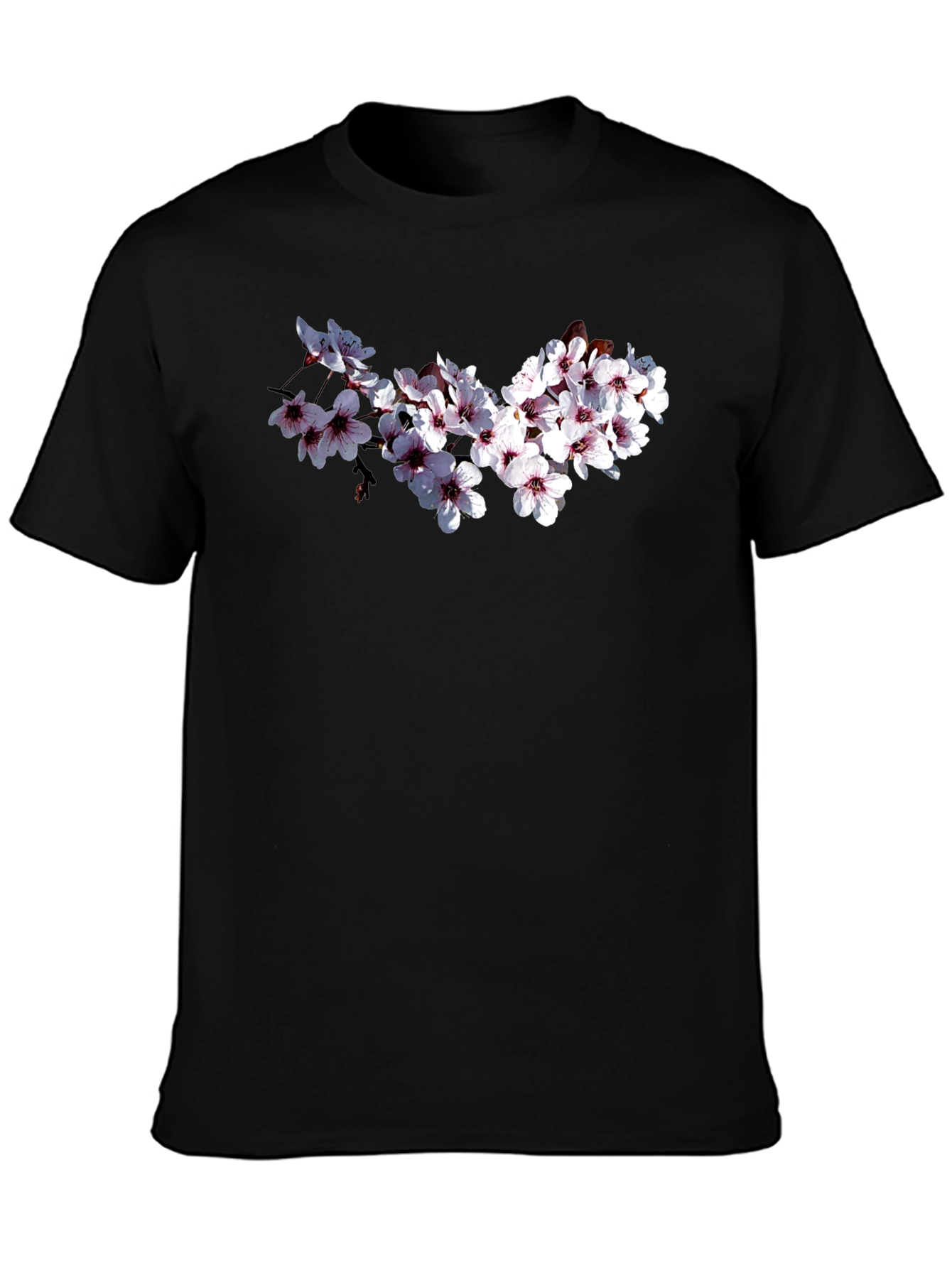 Black Floral Print Black T-Shirt view 3
