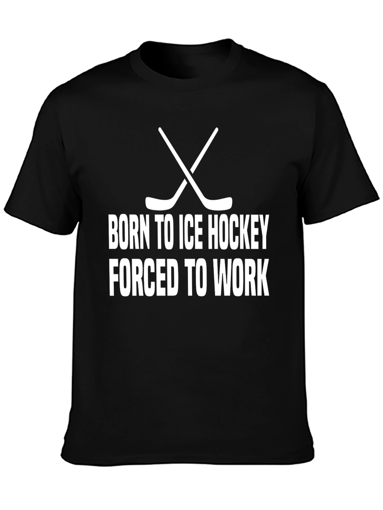 Black Born to Ice Hockey T-Shirt view 3