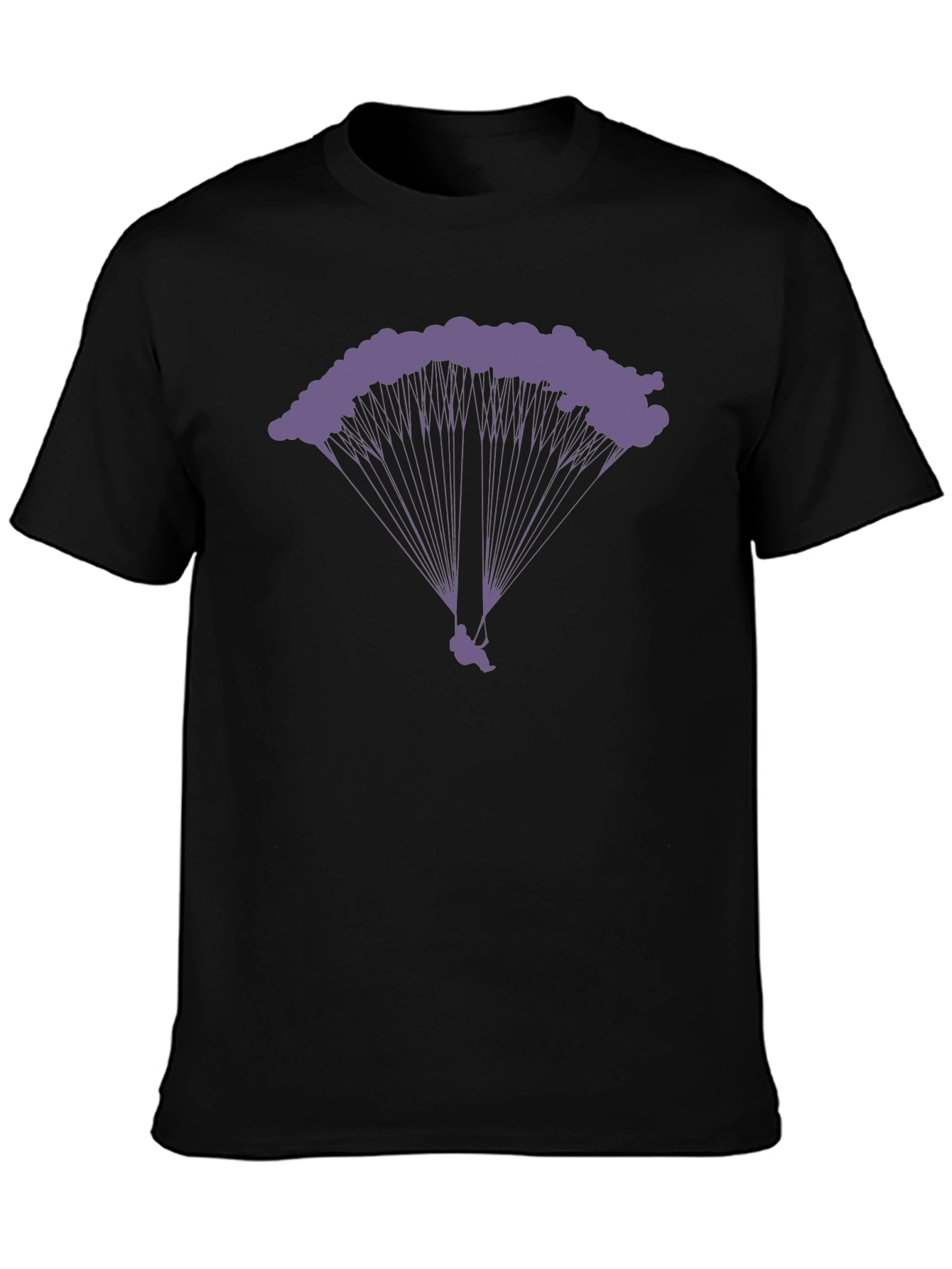 Black Parachute T-Shirt - Skydiving Graphic Tee view 3