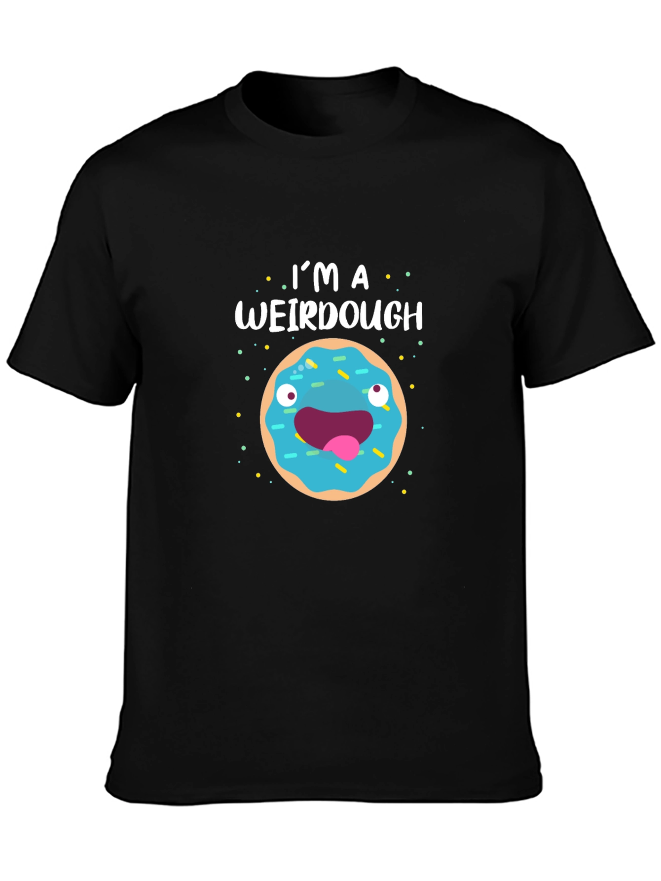 Black I'm A Weirdough Funny Donut T-Shirt view 3