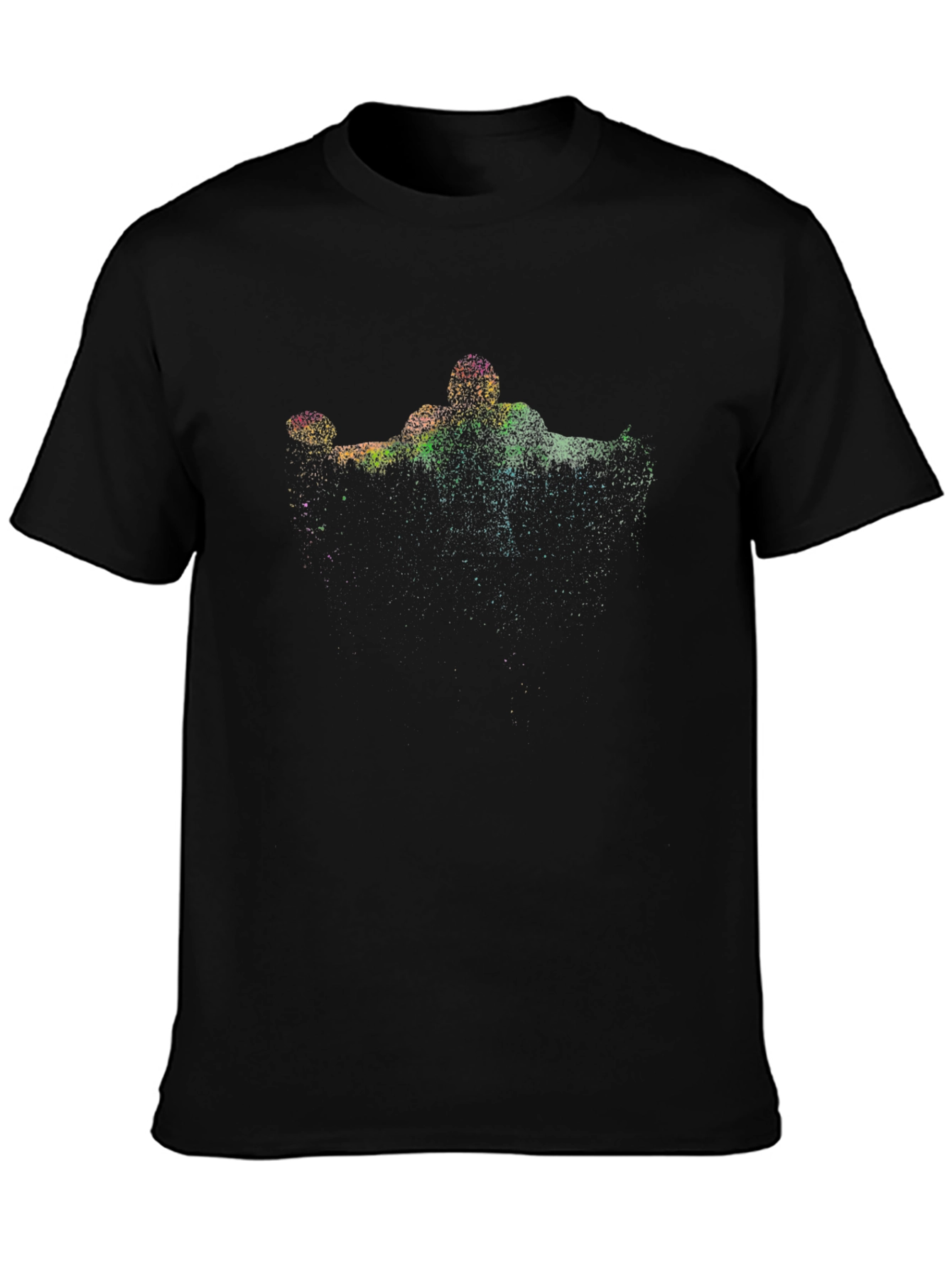 Black Abstract Sports Graphic Black T-Shirt view 3