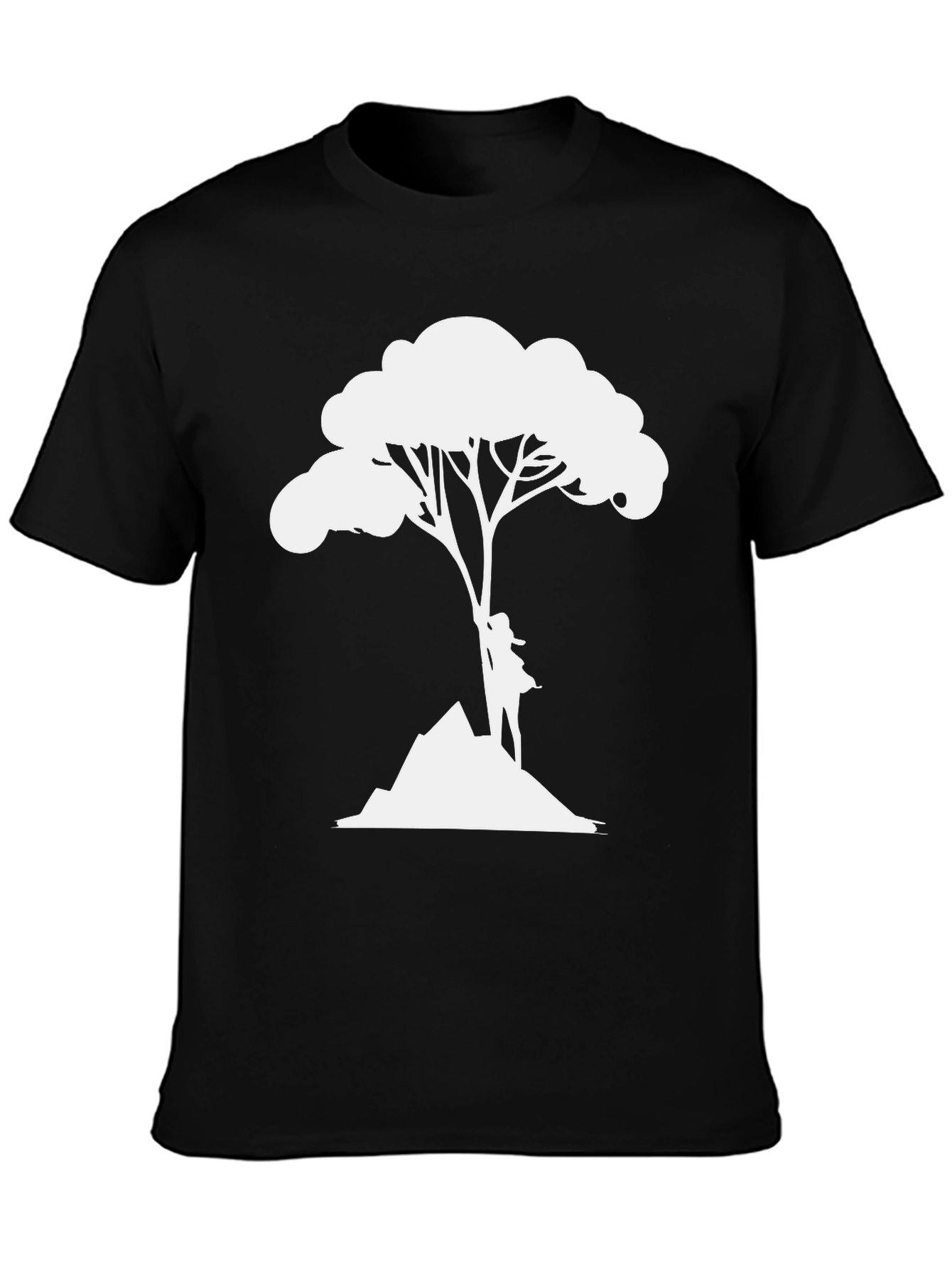 Black Nature Silhouette Black T-Shirt view 3